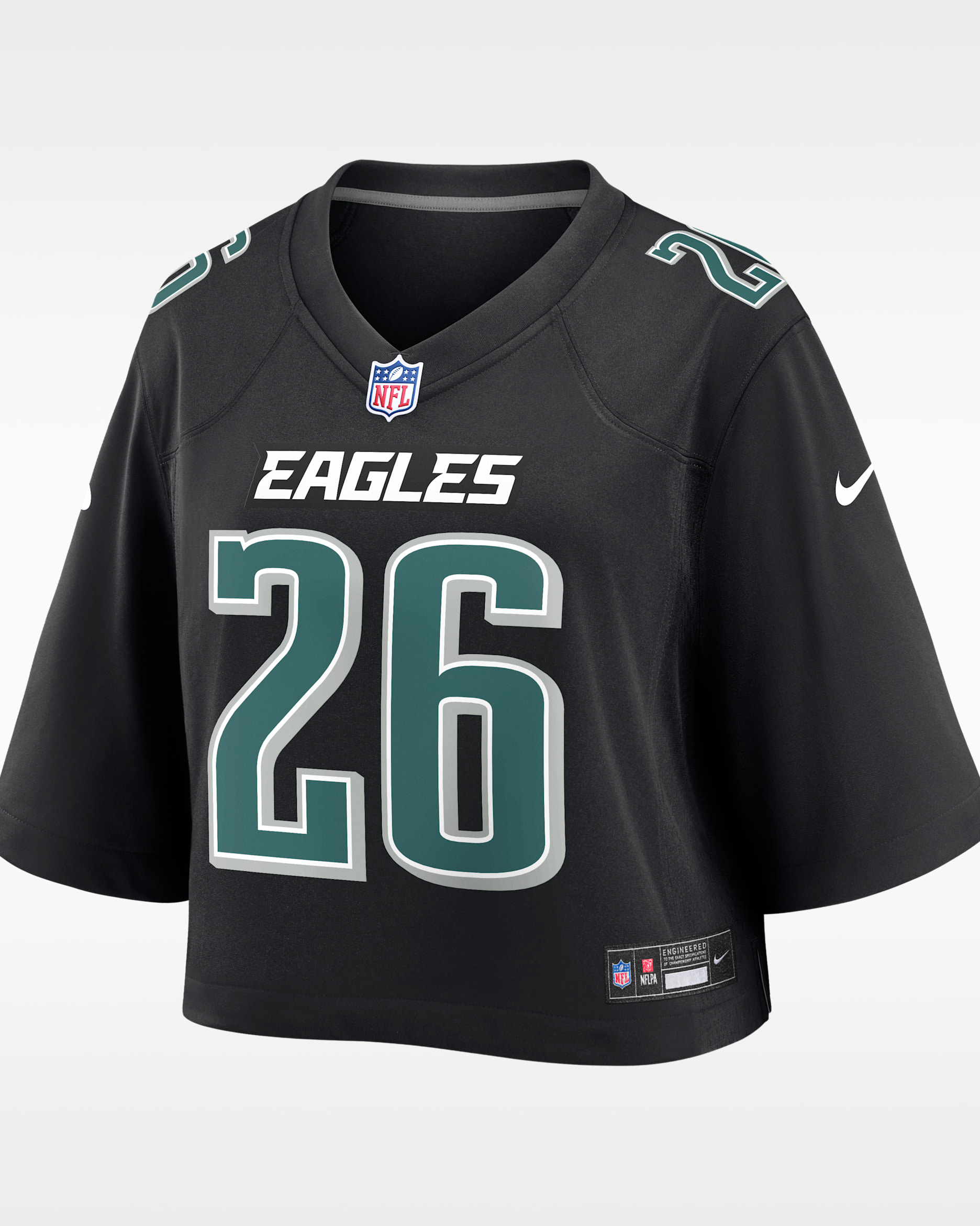 Saquon Barkley Philadelphia Eagles Women's Nike NFL Cropped Tundra Game Jersey - Black