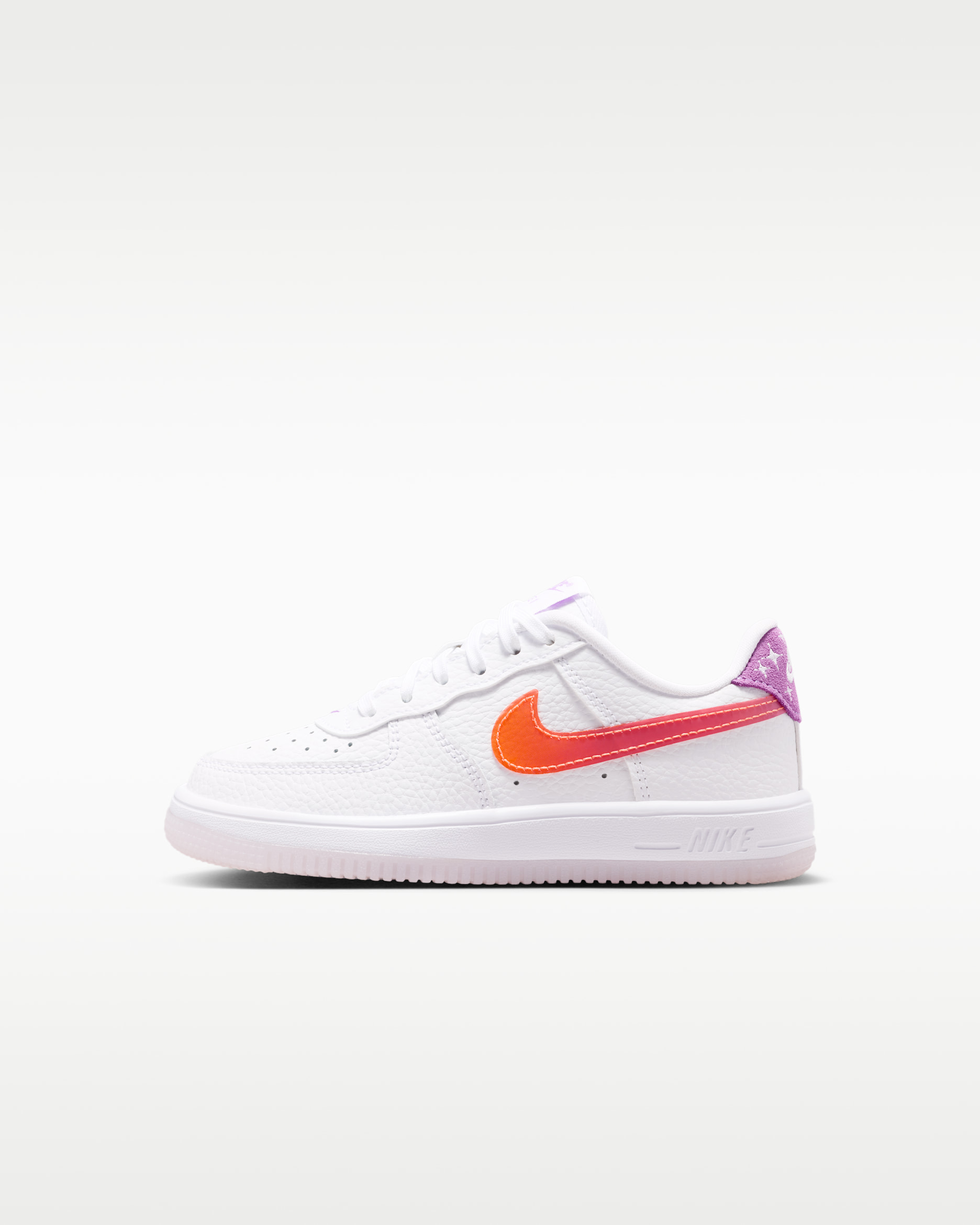 Nike Force 1 Low Little Kids' Shoes - White/Turf Orange/Bright Violet