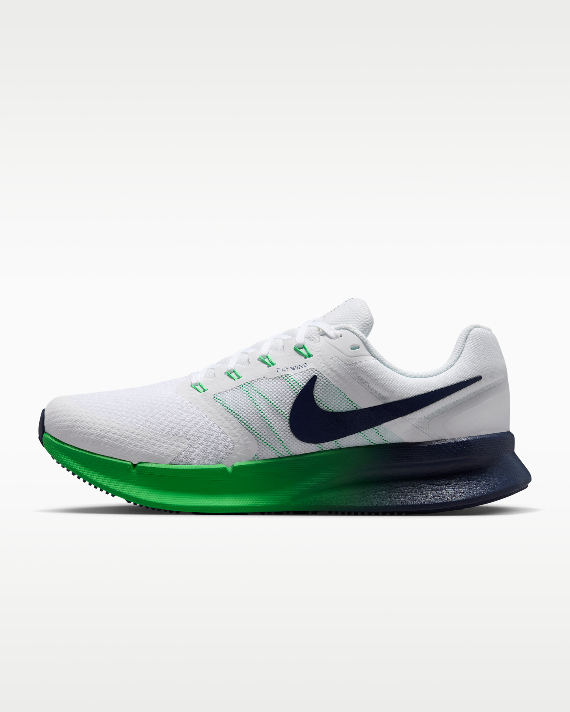 Nike Run Swift 3 Men's Road Running Shoes - White/Green Spark/Midnight Navy
