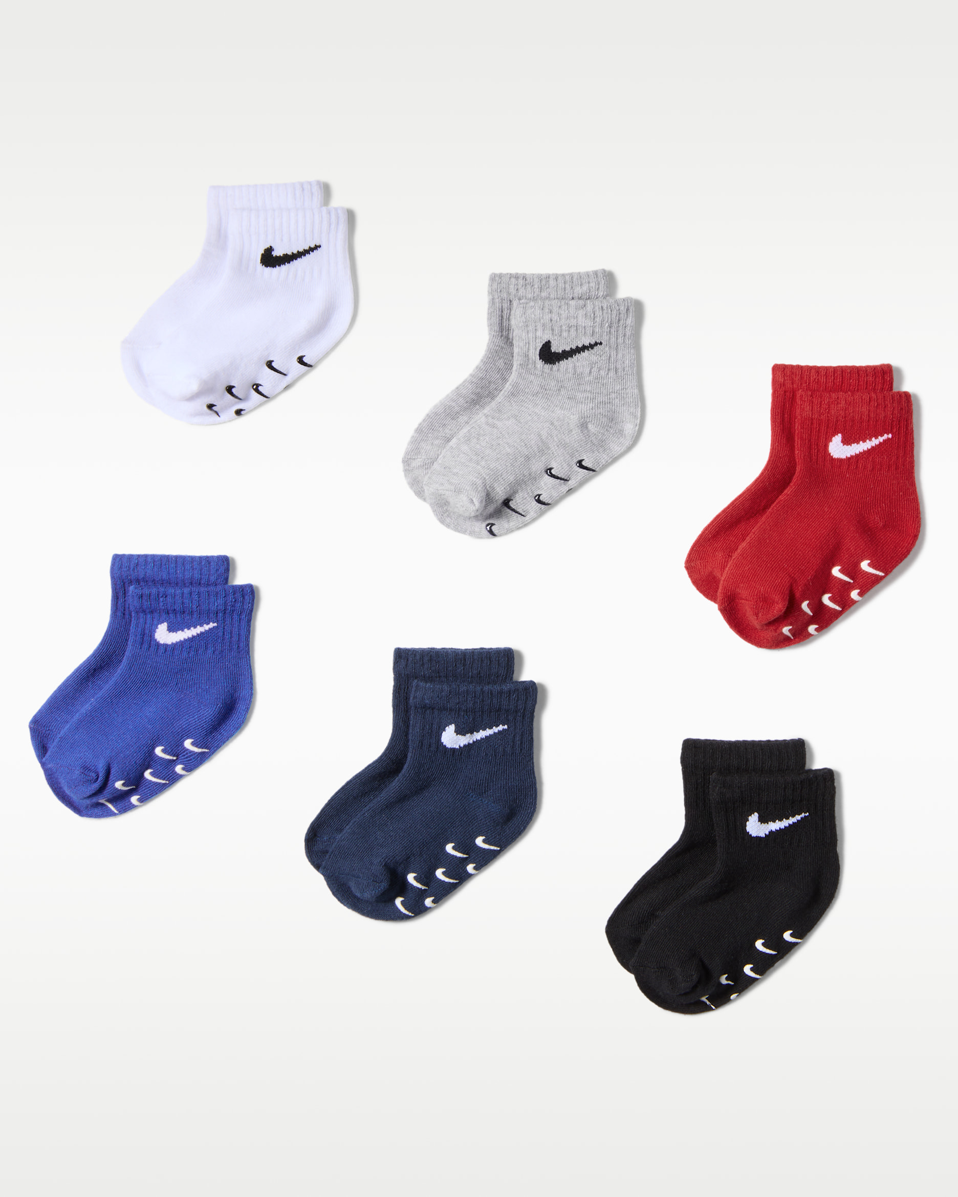 Calcetines antideslizantes Core Swoosh para bebé (6 pares) Nike - Azul marino medianoche