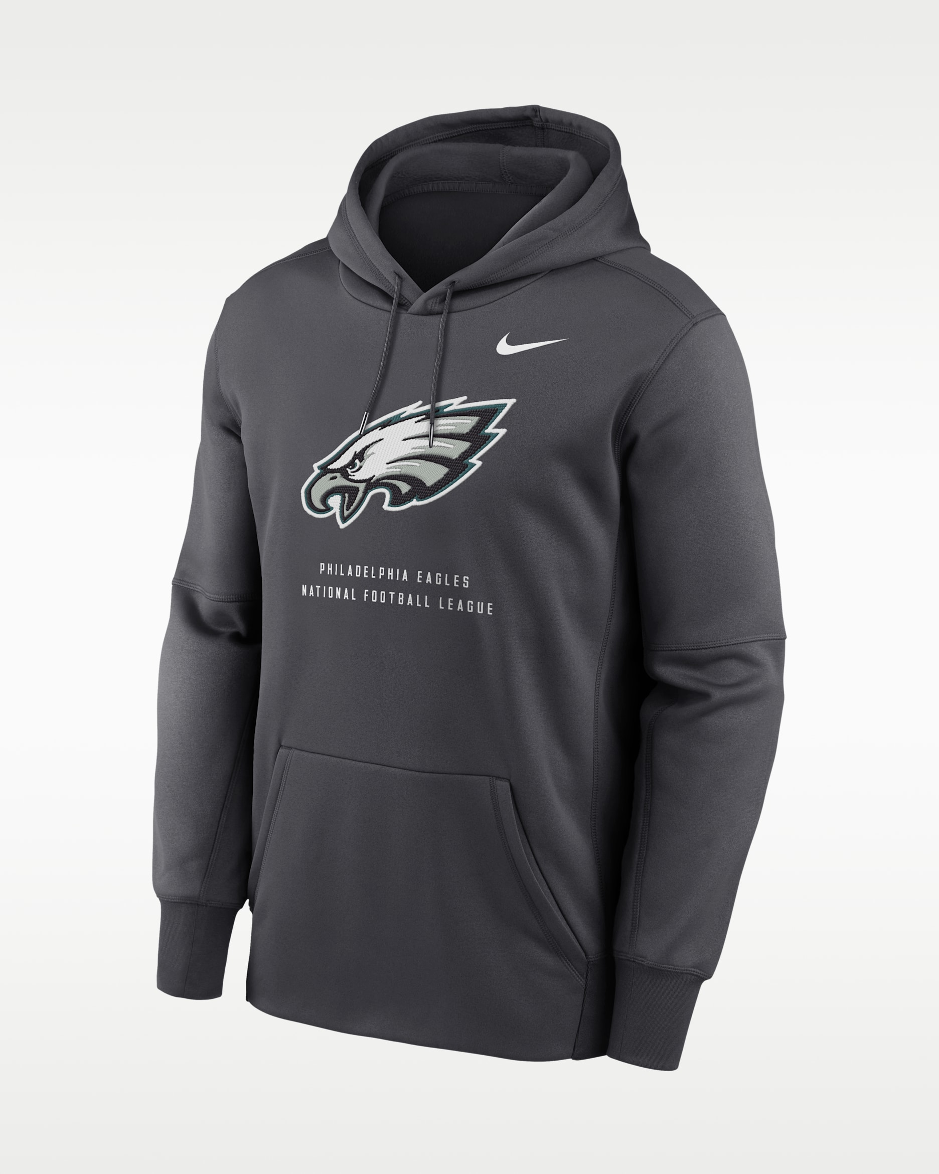 Philadelphia Eagles Men's Nike Therma NFL Pullover Hoodie - Charcoal