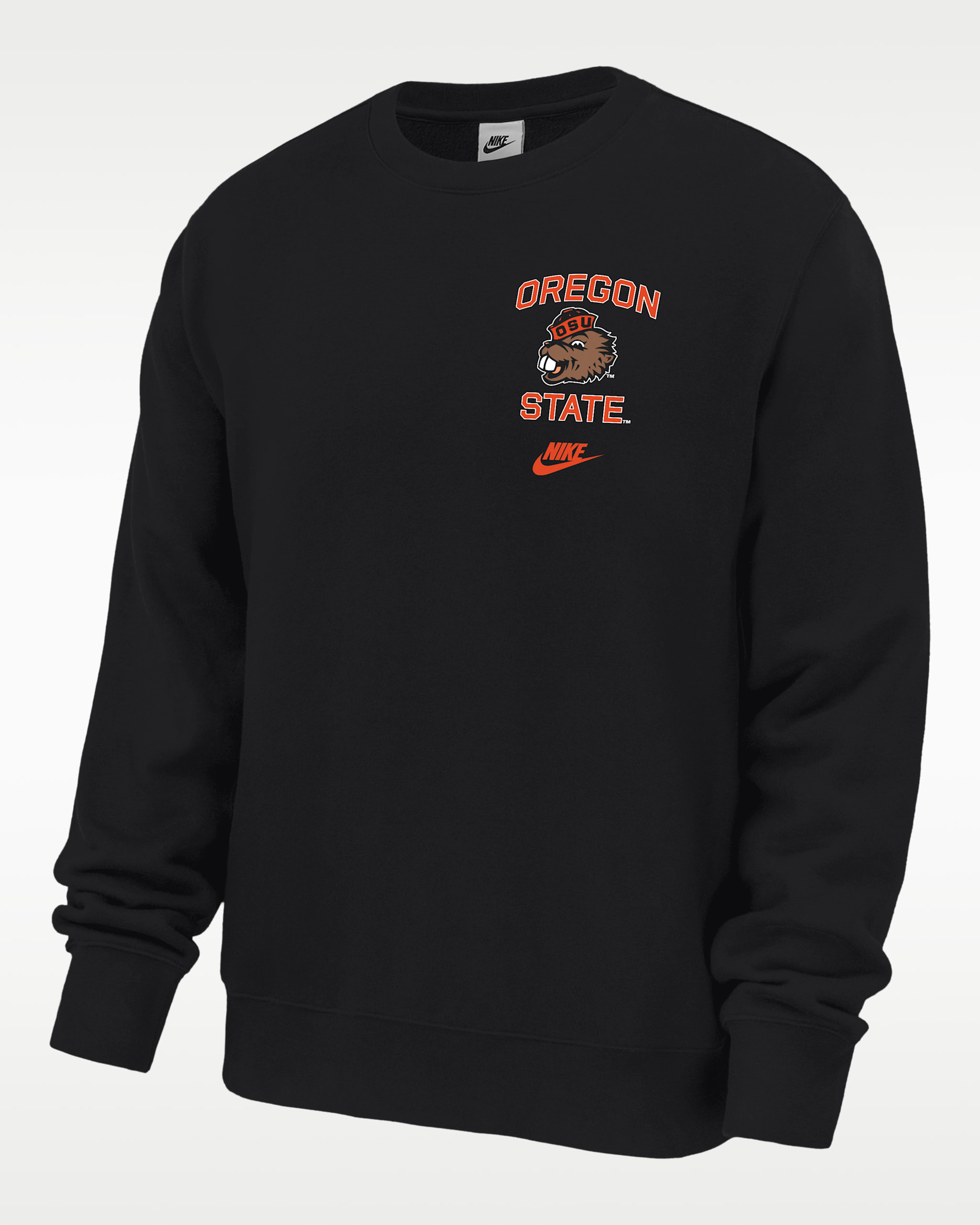 Oregon State Club Fleece Men's Nike College Pullover Crew-Neck Sweatshirt - Black