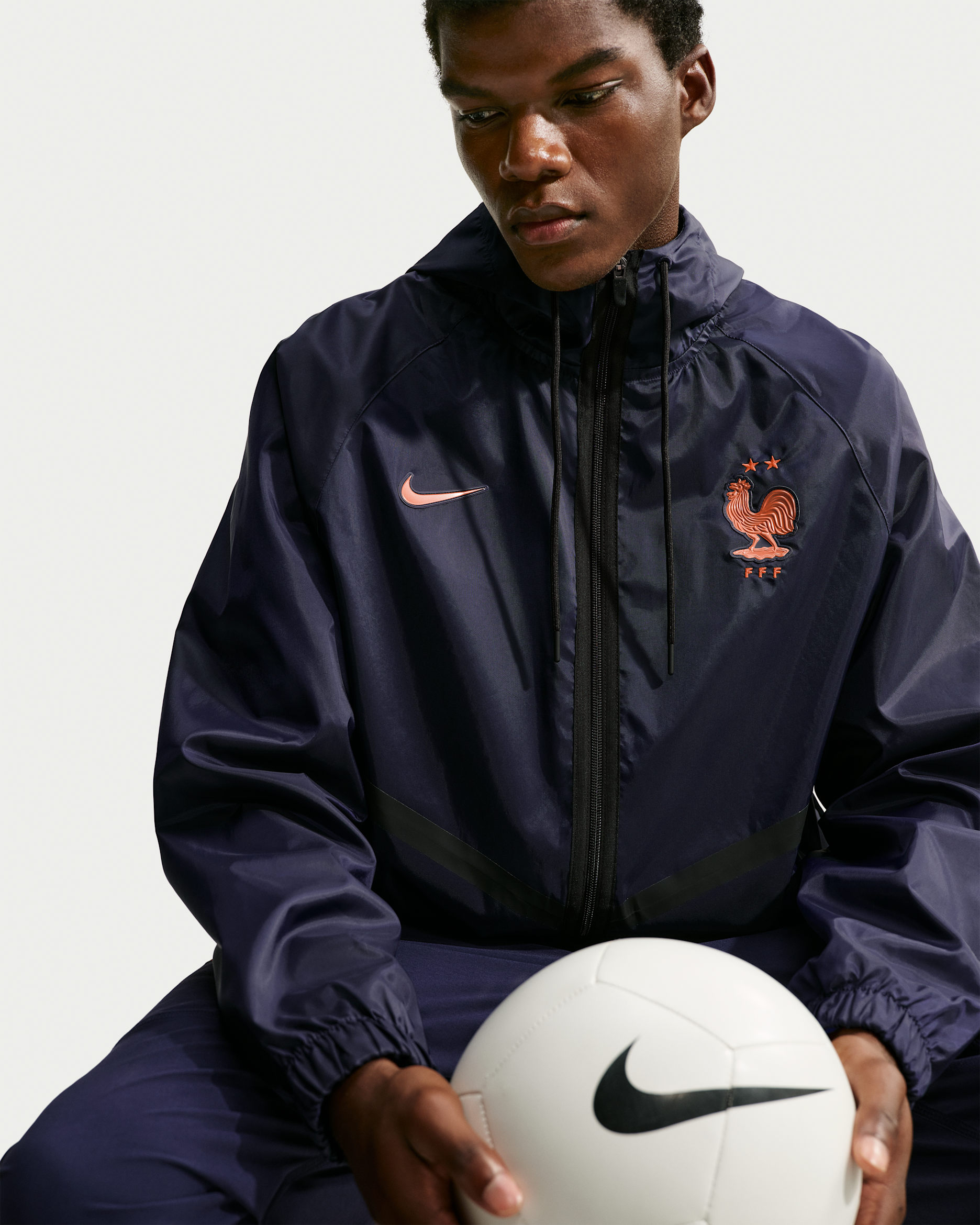 Chamarra Anthem de futbol Nike Dri-FIT para hombre FFF - Azul oscuro/Cobre metálico