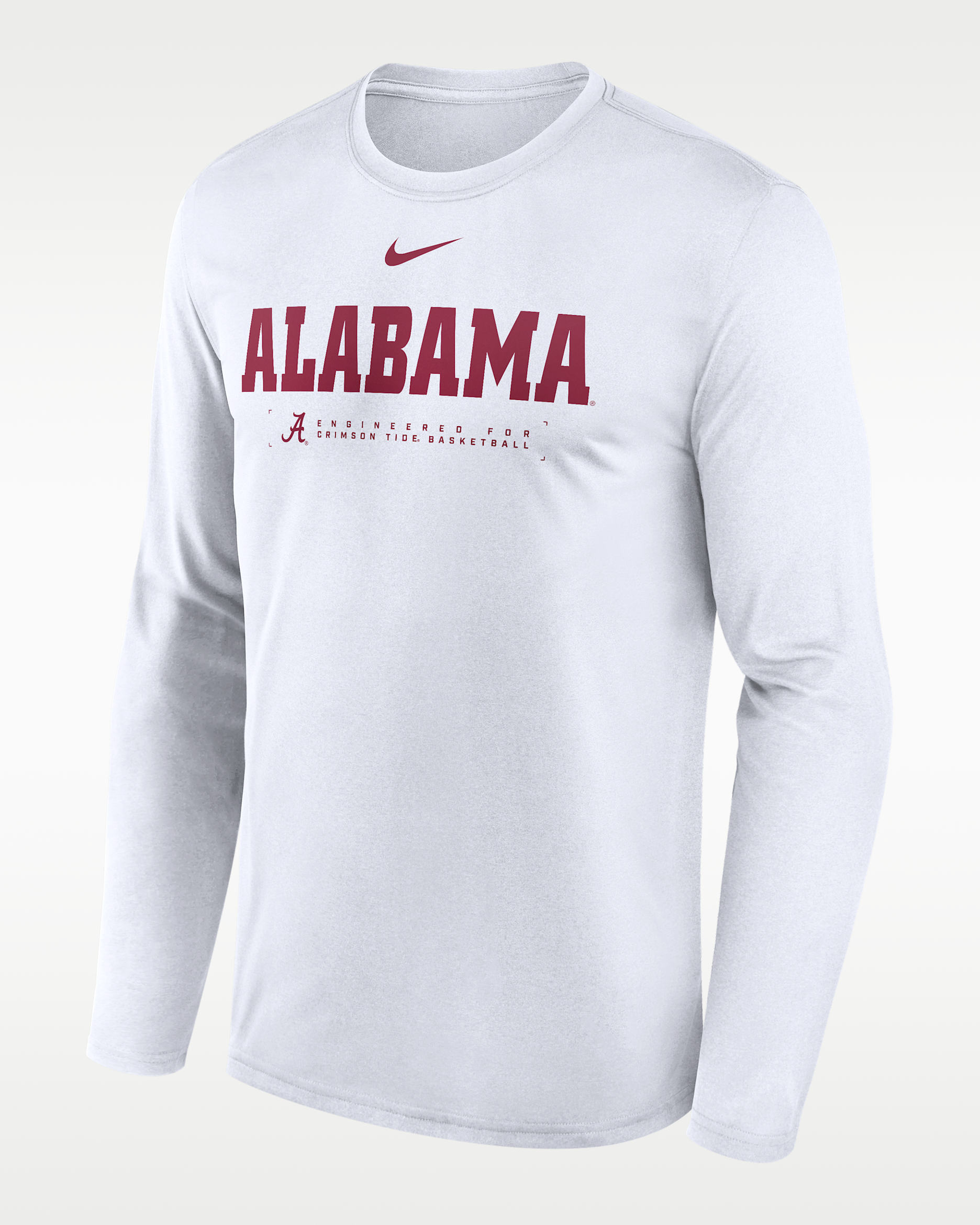 Alabama Courtside Basketball Shootaround Legend Men's Nike Dri-FIT College Long-Sleeve T-Shirt - White