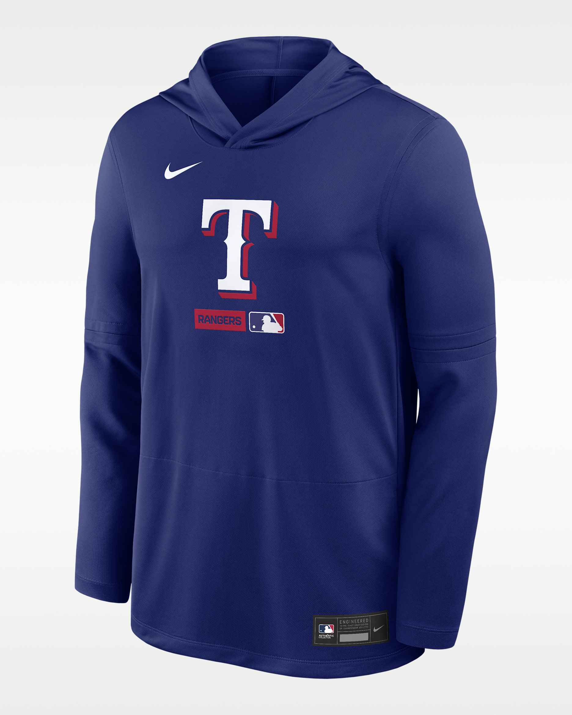 Texas Rangers Authentic Collection Men's Nike Dri-FIT MLB Long-Sleeve Hooded Top - Deep Royal Blue