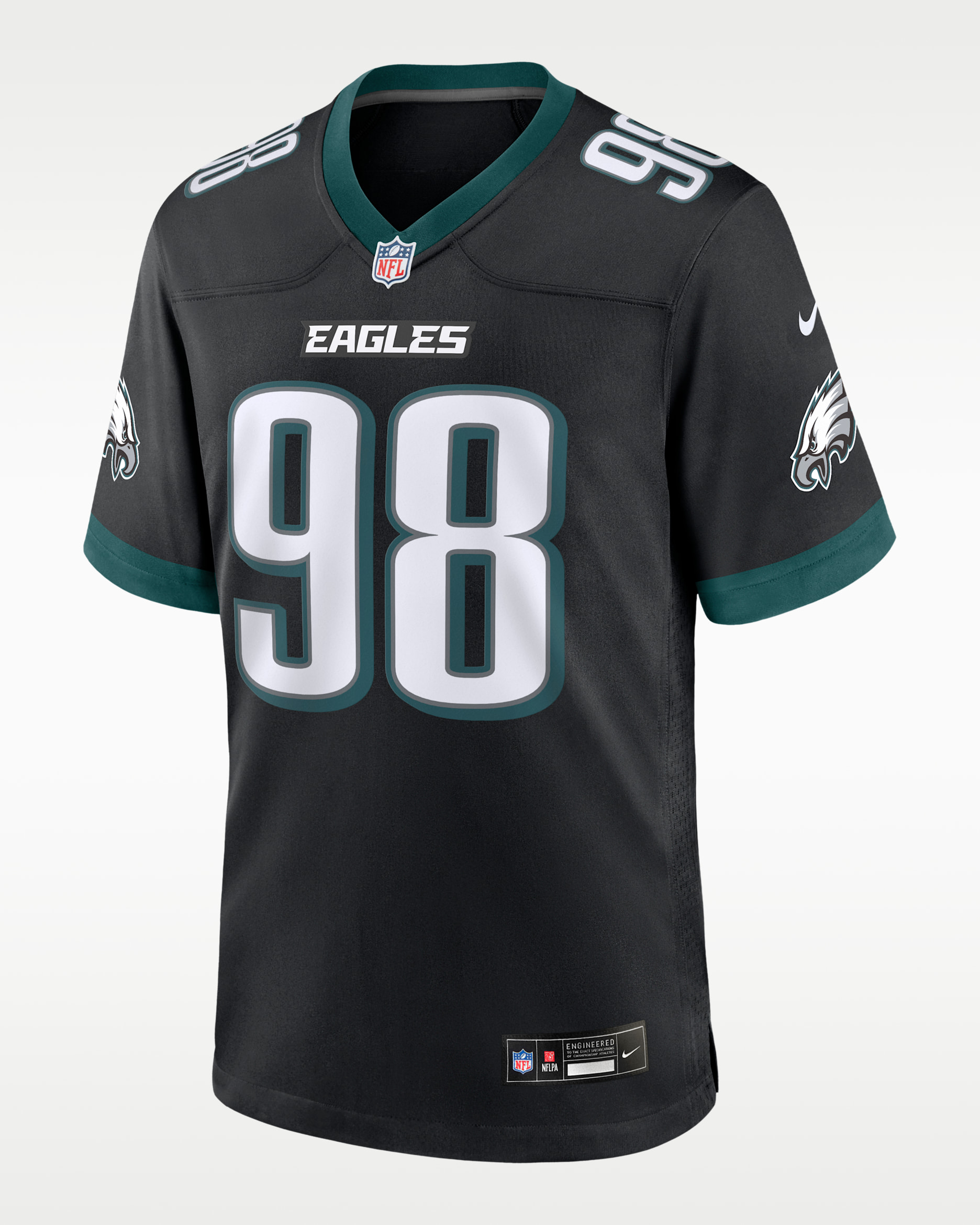 Jersey Nike de la NFL Game para hombre Jalen Carter Philadelphia Eagles - Negro