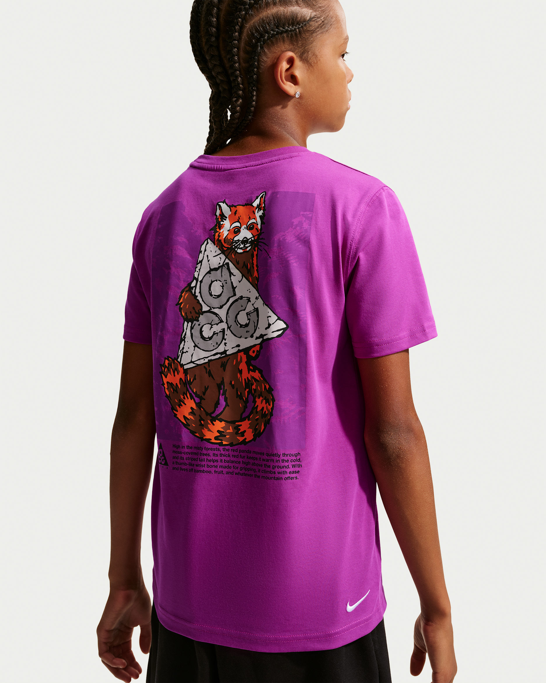 ACG Big Kids' Dri-FIT Red Panda T-Shirt - Vivid Purple