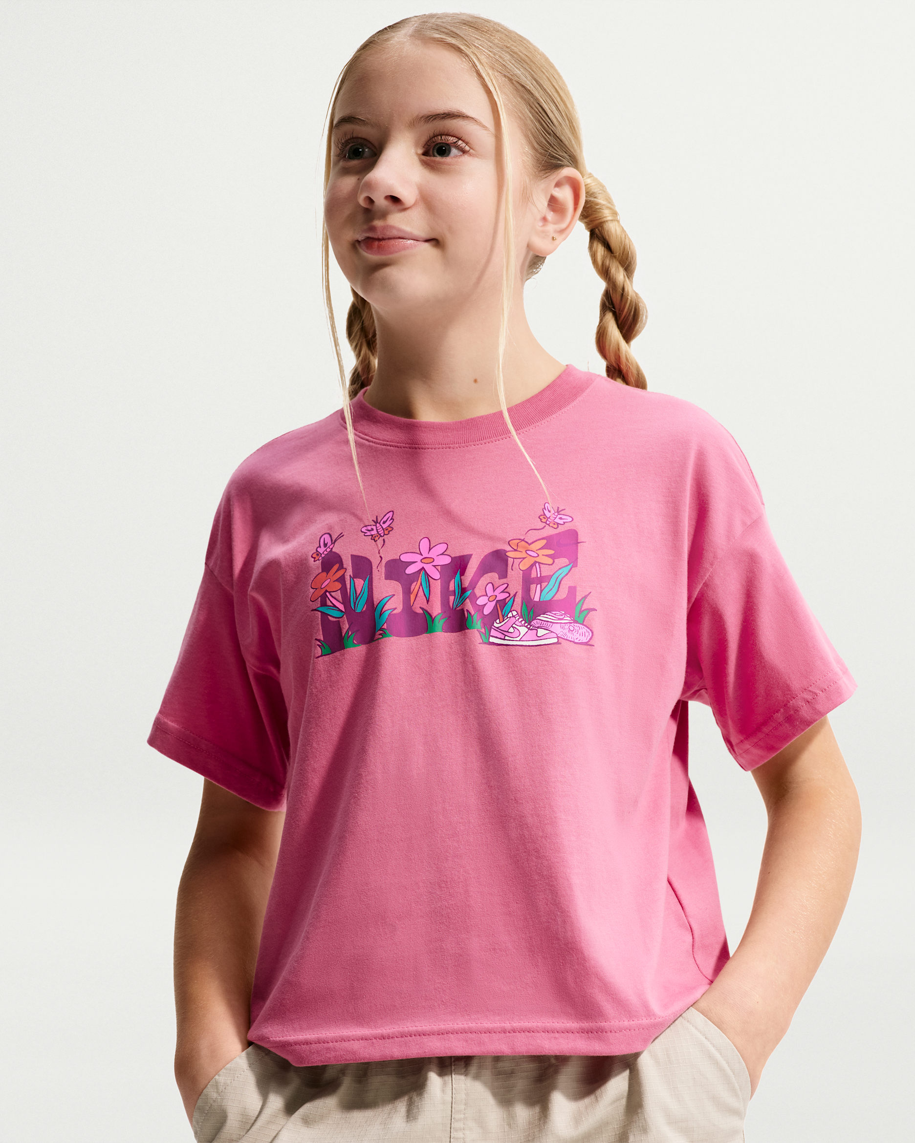Nike Sportswear Big Kids' (Girls') T-Shirt - Peony