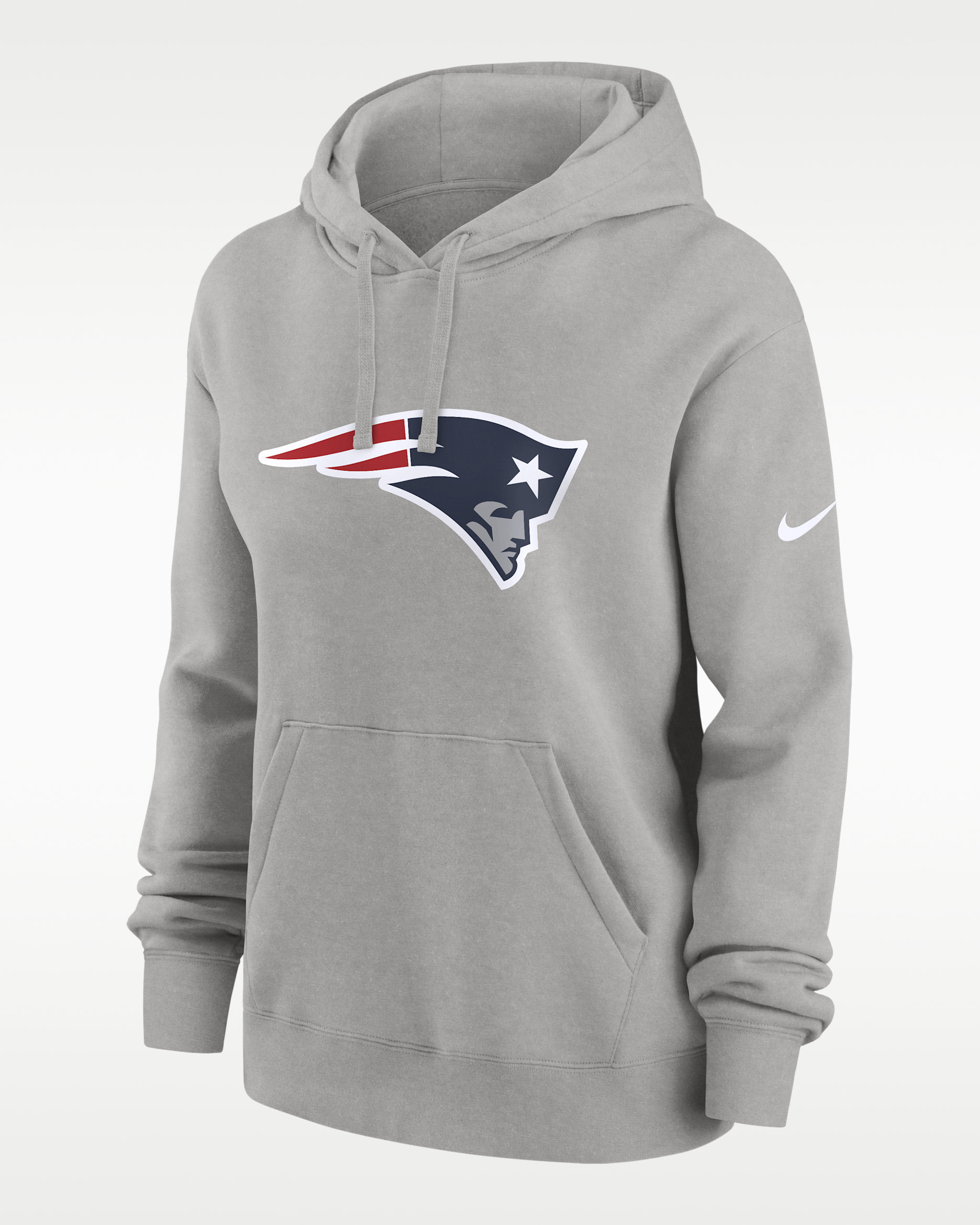 New England Patriots Club Women's Nike NFL Pullover Hoodie - Grey Heather