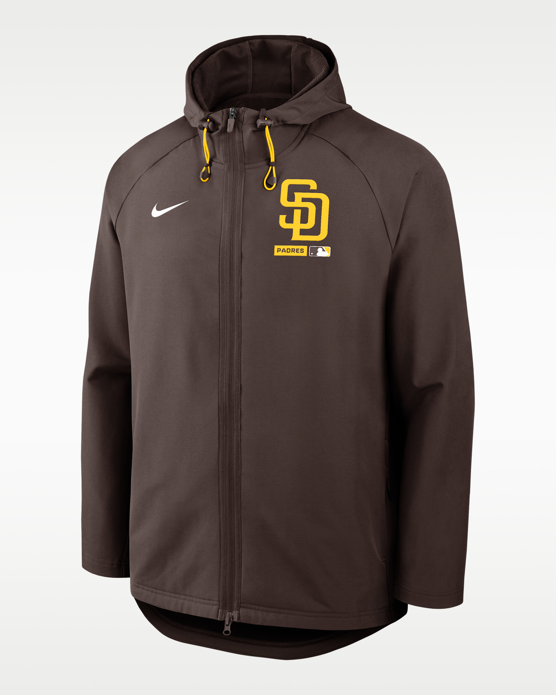 San Diego Padres Authentic Collection Men's Nike Therma-FIT MLB Full-Zip Hooded Jacket - Brown
