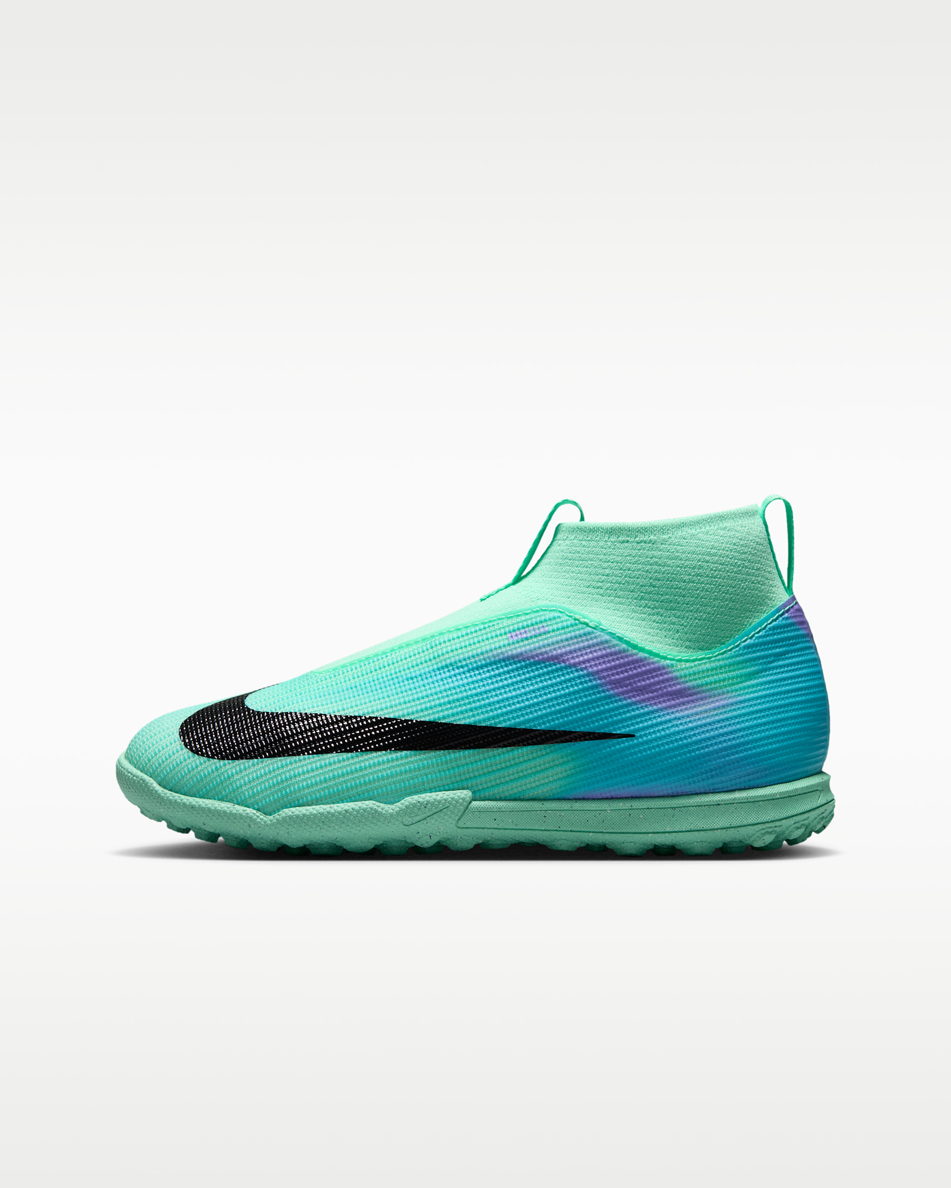 Nike Jr. Mercurial Superfly 11 Academy "Sam Kerr" Big Kids' Turf High-Top Soccer Shoes - Green Glow/Fuchsia Dream/Lagoon Pulse/Black