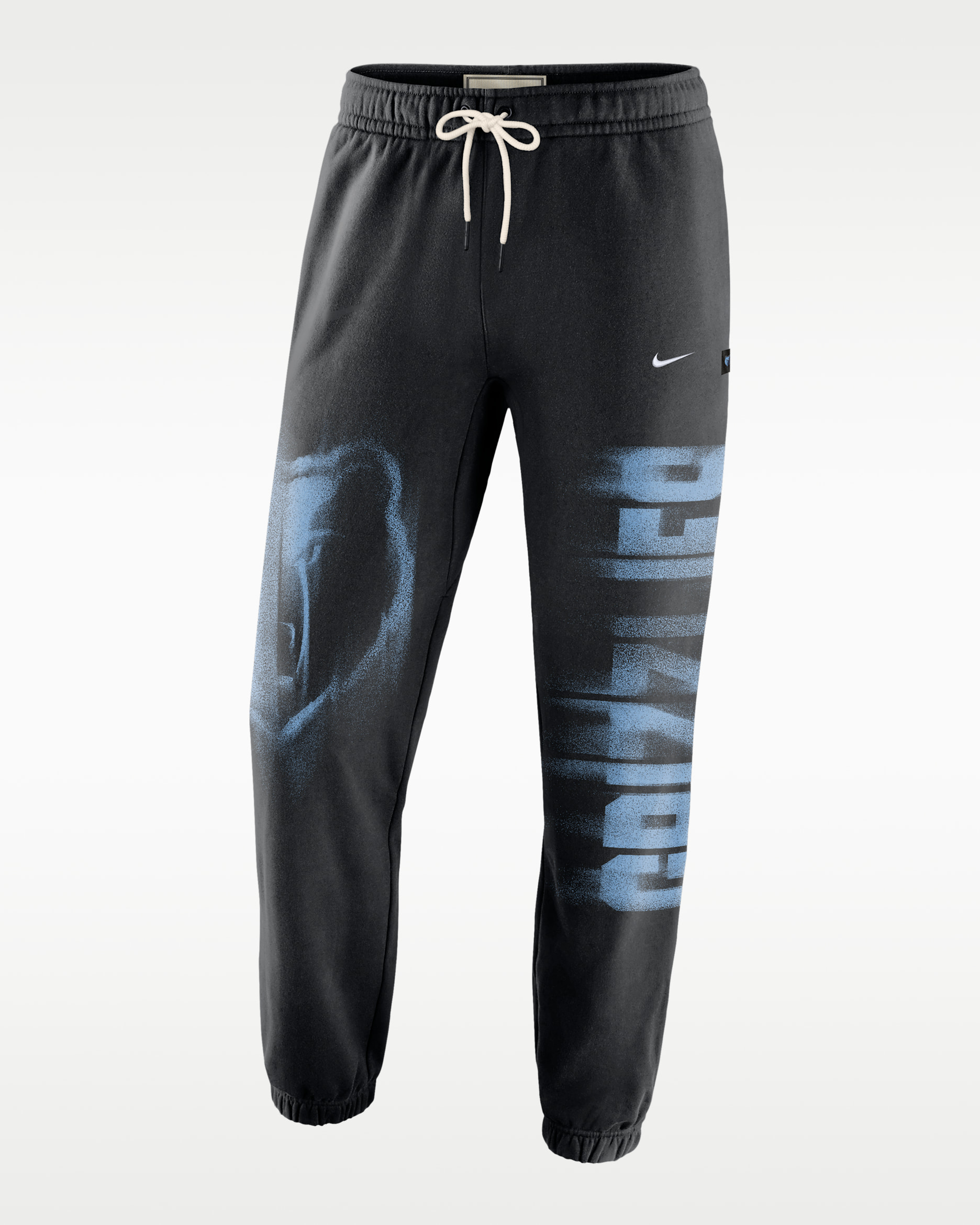 Pants de básquetbol de tejido Fleece Therma-FIT para hombre Memphis Grizzlies Standard Issue - Negro/Blanco
