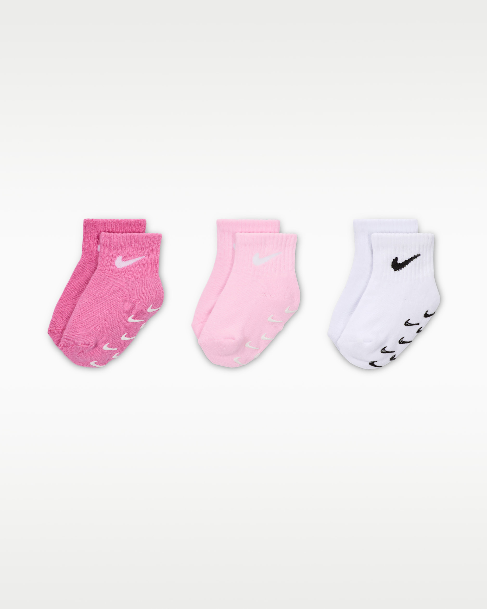 Nike Baby/Toddler Gripper Ankle Socks (3 Pairs) - Magic Flamingo