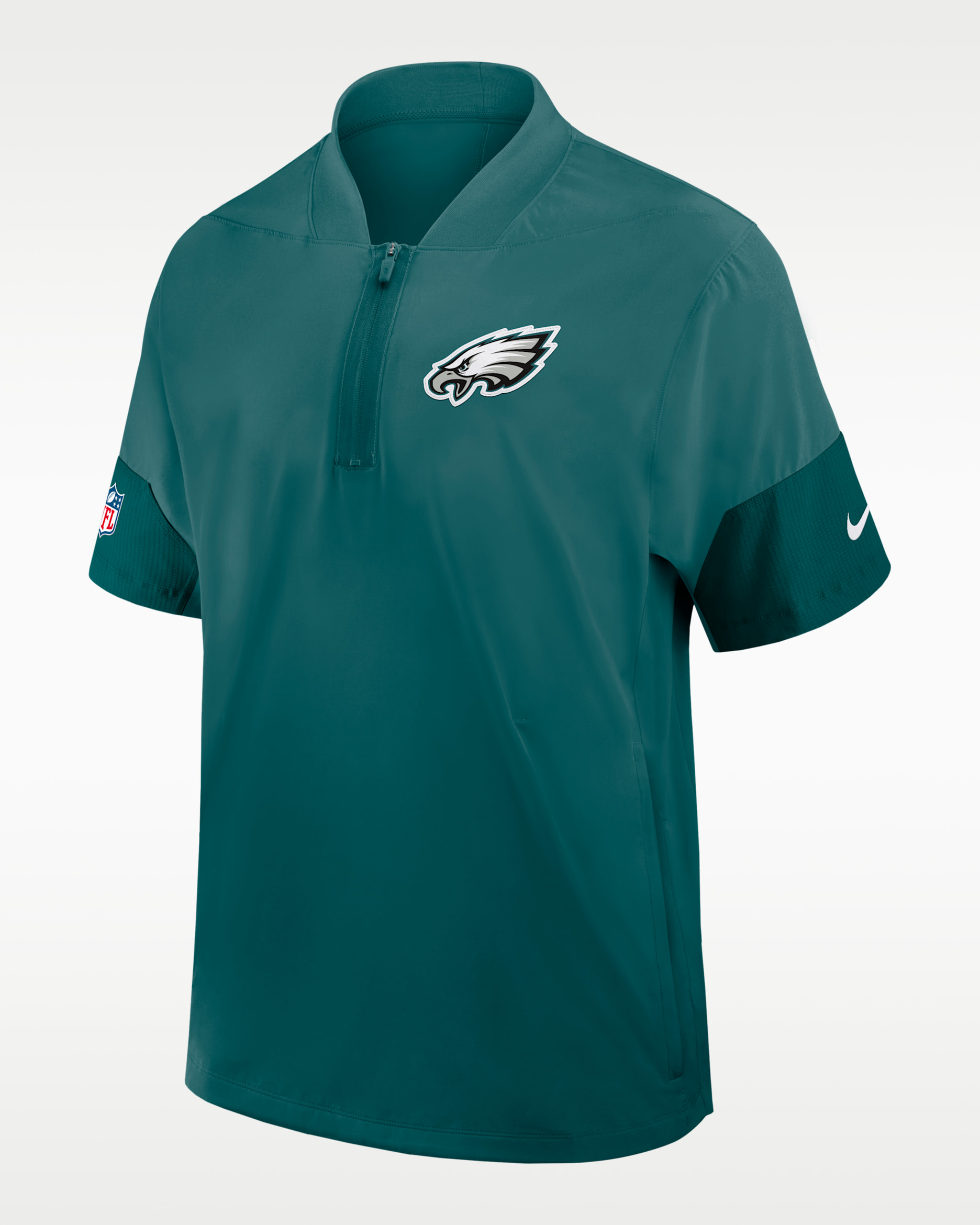 Philadelphia Eagles Sideline Coach Men's Nike NFL 1/2-Zip Short-Sleeve Jacket - Teal
