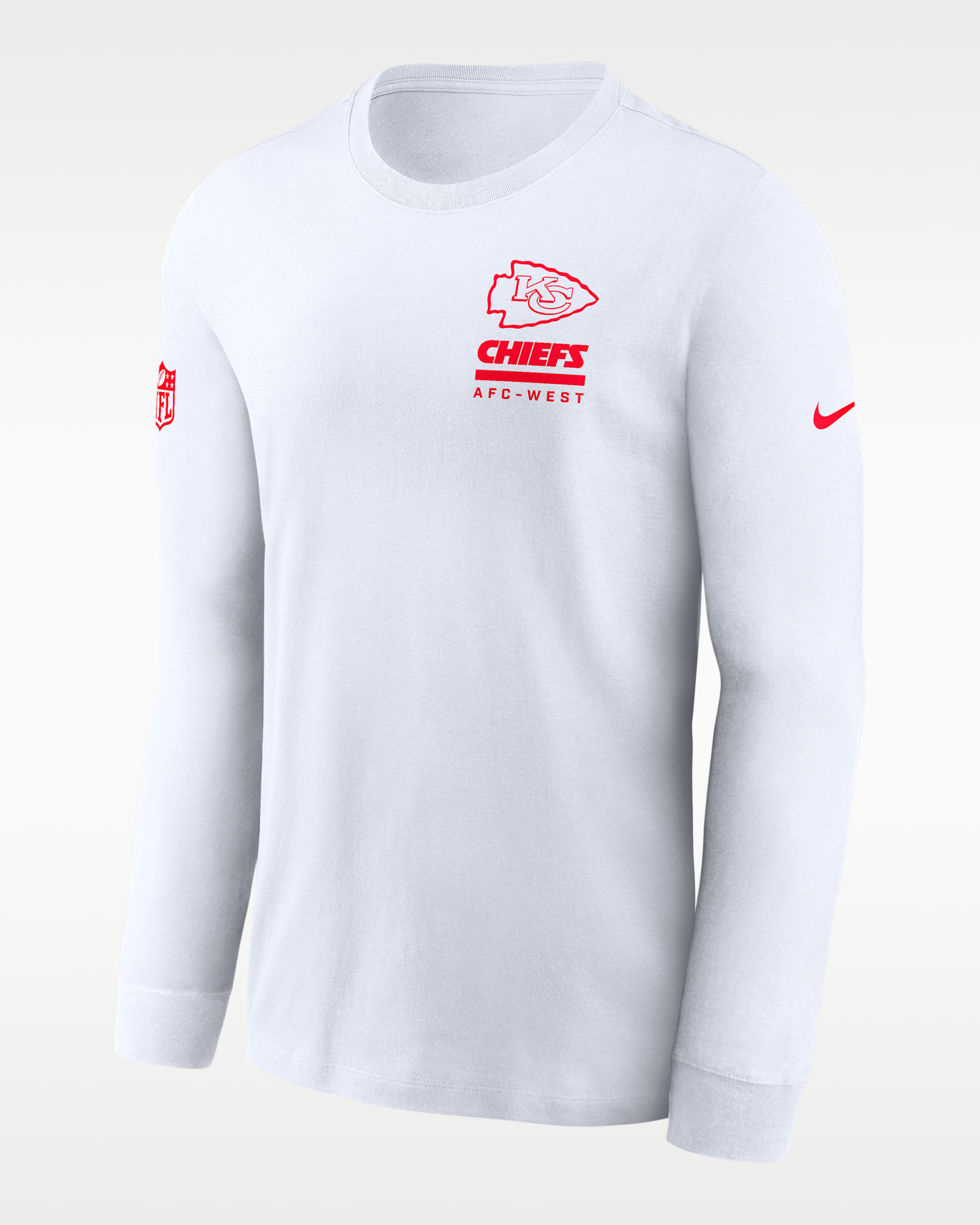 Playera de manga larga Nike Dri-FIT de la NFL para hombre Kansas City Chiefs Sideline Team Issue - Blanco