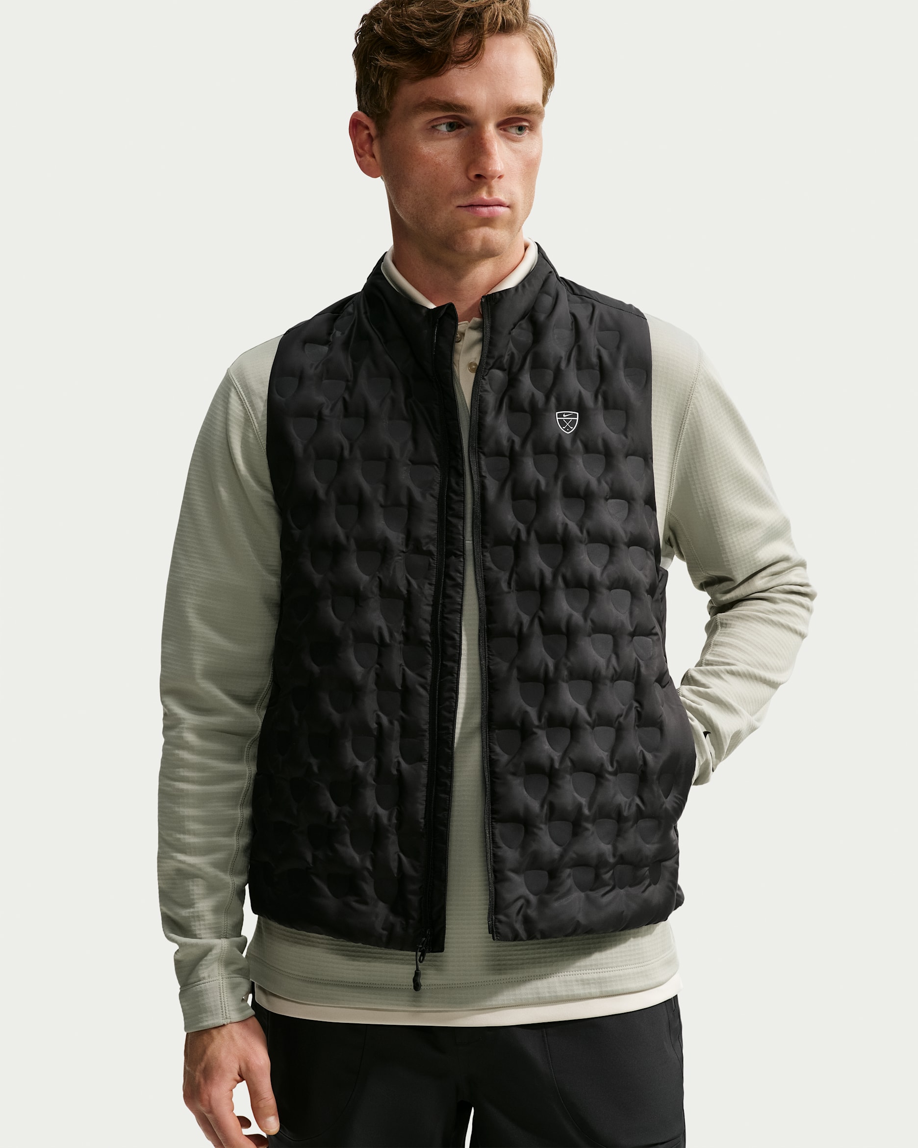 Chaleco de golf Therma-FIT ADV Repel para hombre Nike - Negro/Blanco