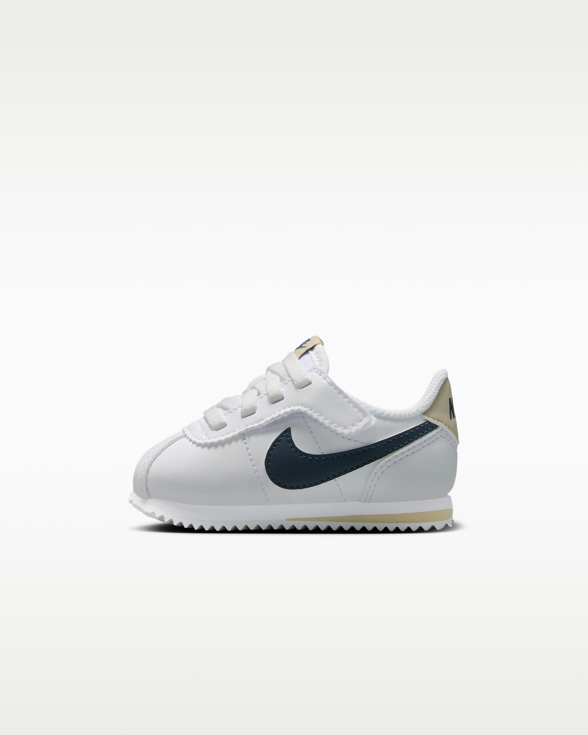รองเท้าทารก/เด็กวัยหัดเดิน Nike Cortez EasyOn - ขาว/Desert Khaki/Thunder Blue