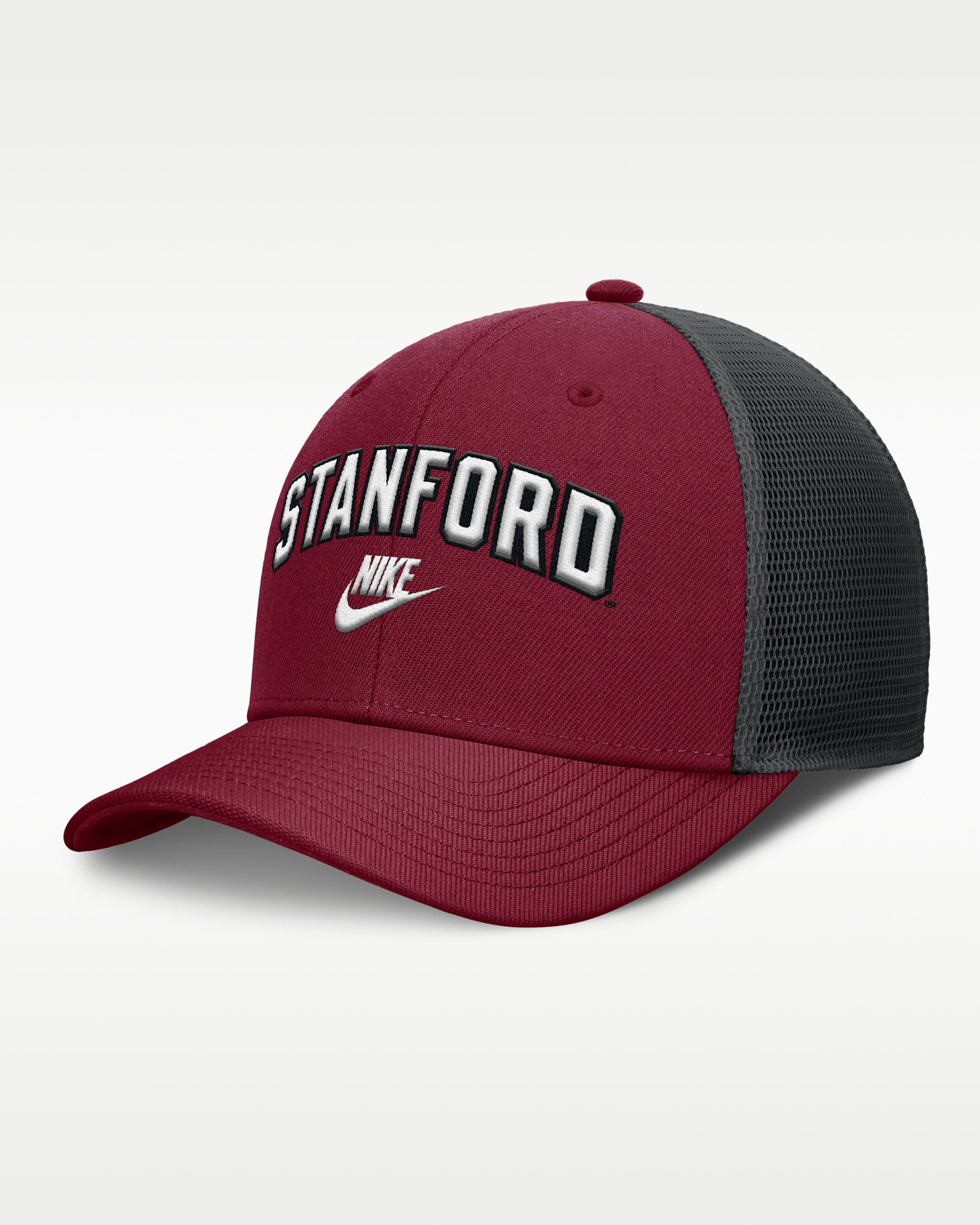 Gorra de rejilla universitaria Nike Dri-FIT ajustable para hombre Stanford Legacy Arch Rise - Rojo cardenal