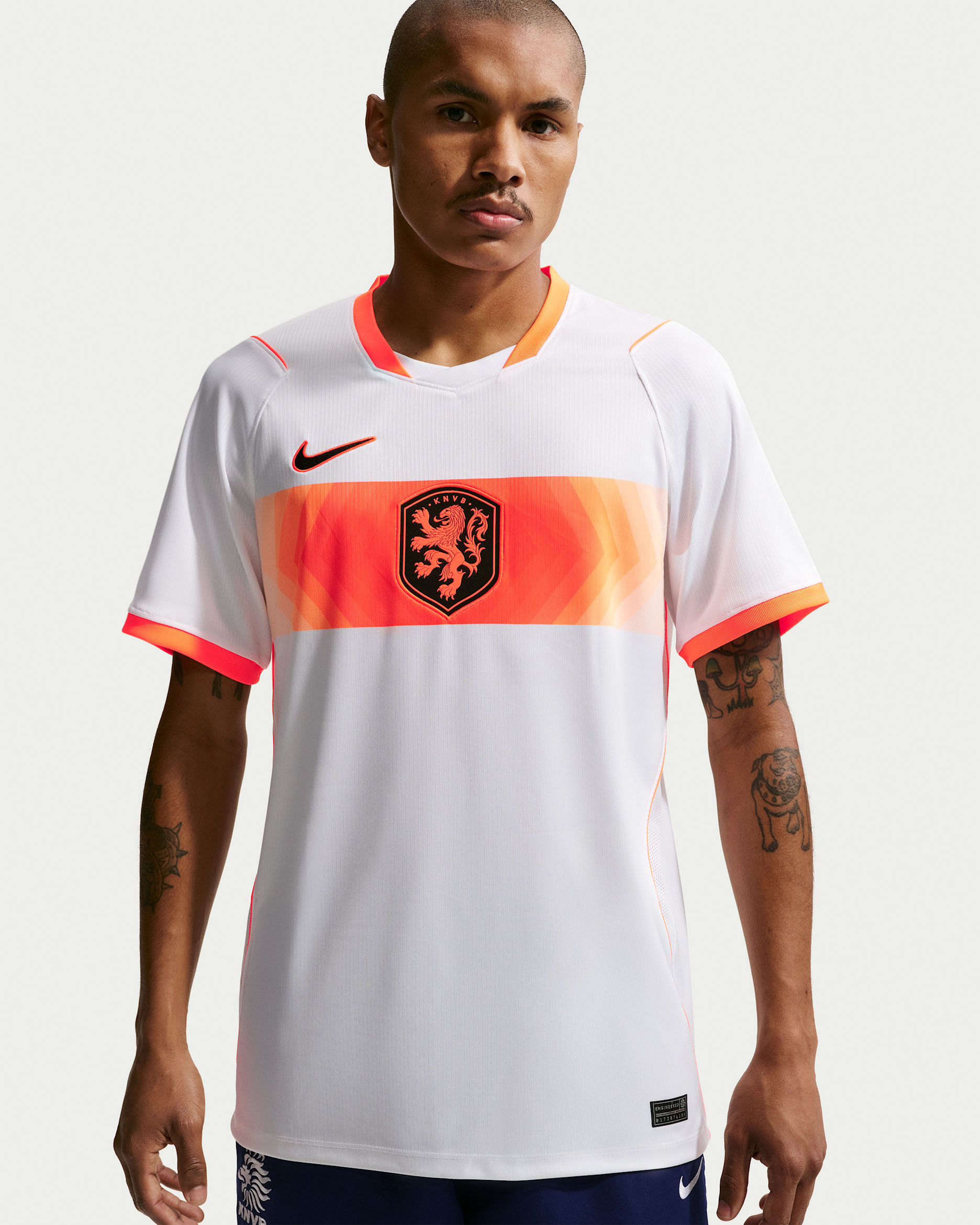 Maglia da calcio replica Nike Dri-FIT Olanda 2026 Stadium da uomo – Away - Bianco/Hyper Crimson/Nero