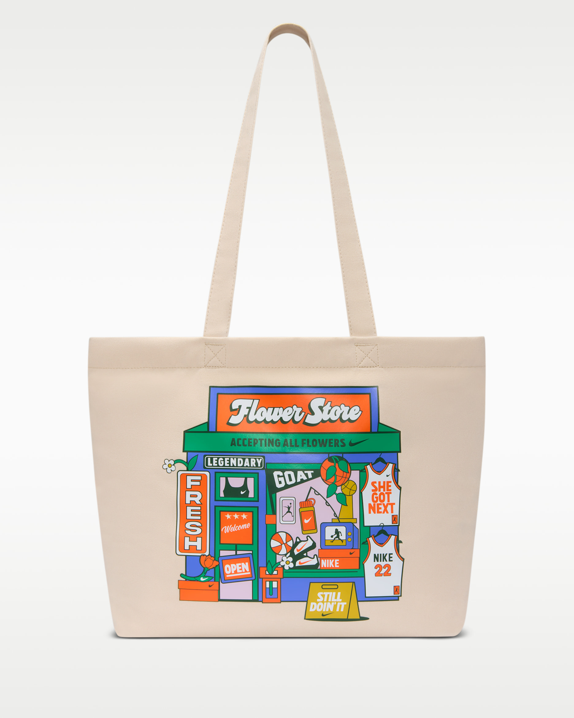 Bolsa tote (22 l) Nike Heritage - Crudo/Naranja seguridad/Blanco