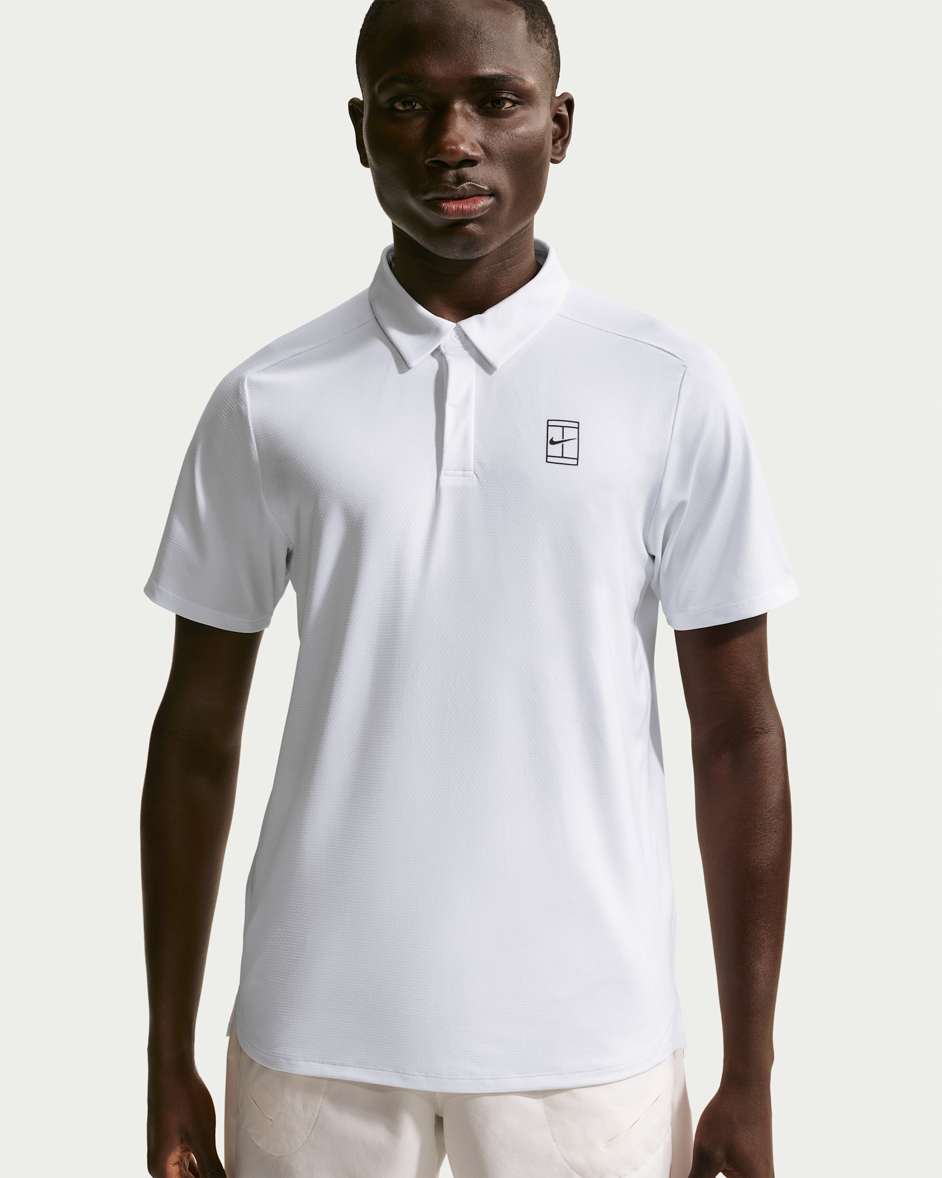 Polo de tennis Dri-FIT NikeCourt Advantage pour homme - Blanc/Blanc/Noir