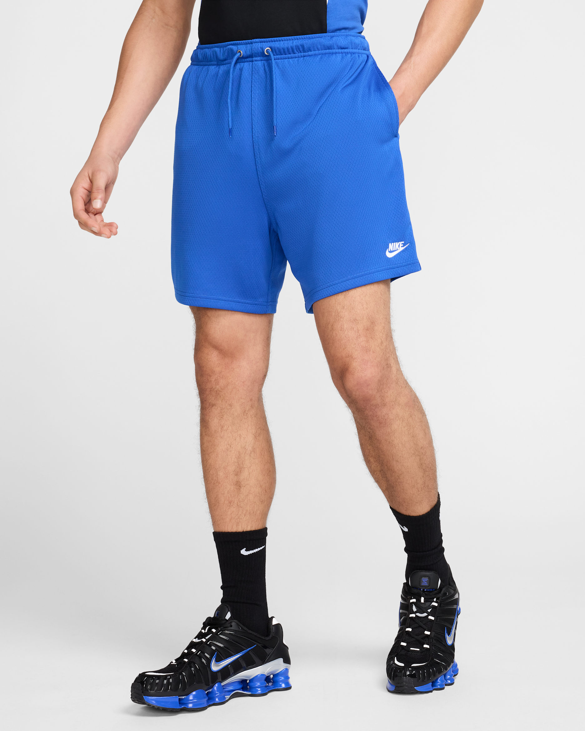 Nike Club Men's Mesh Flow Shorts - Game Royal/White