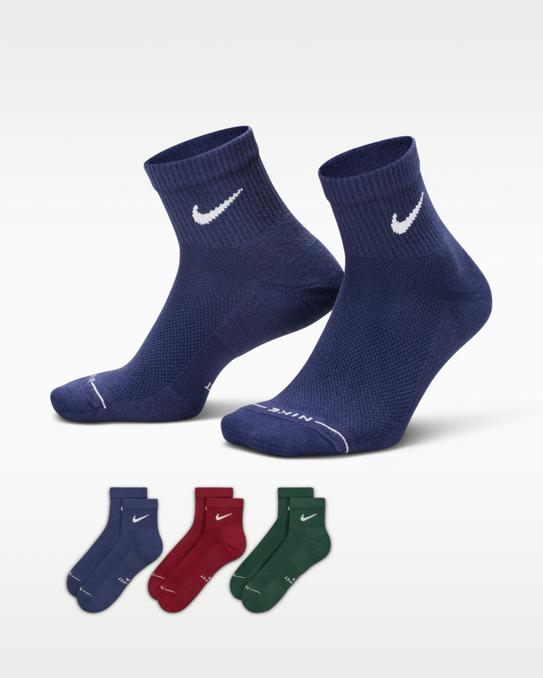 Nike Everyday Elevated Ankle Socks (3 Pairs) - Multi-Color