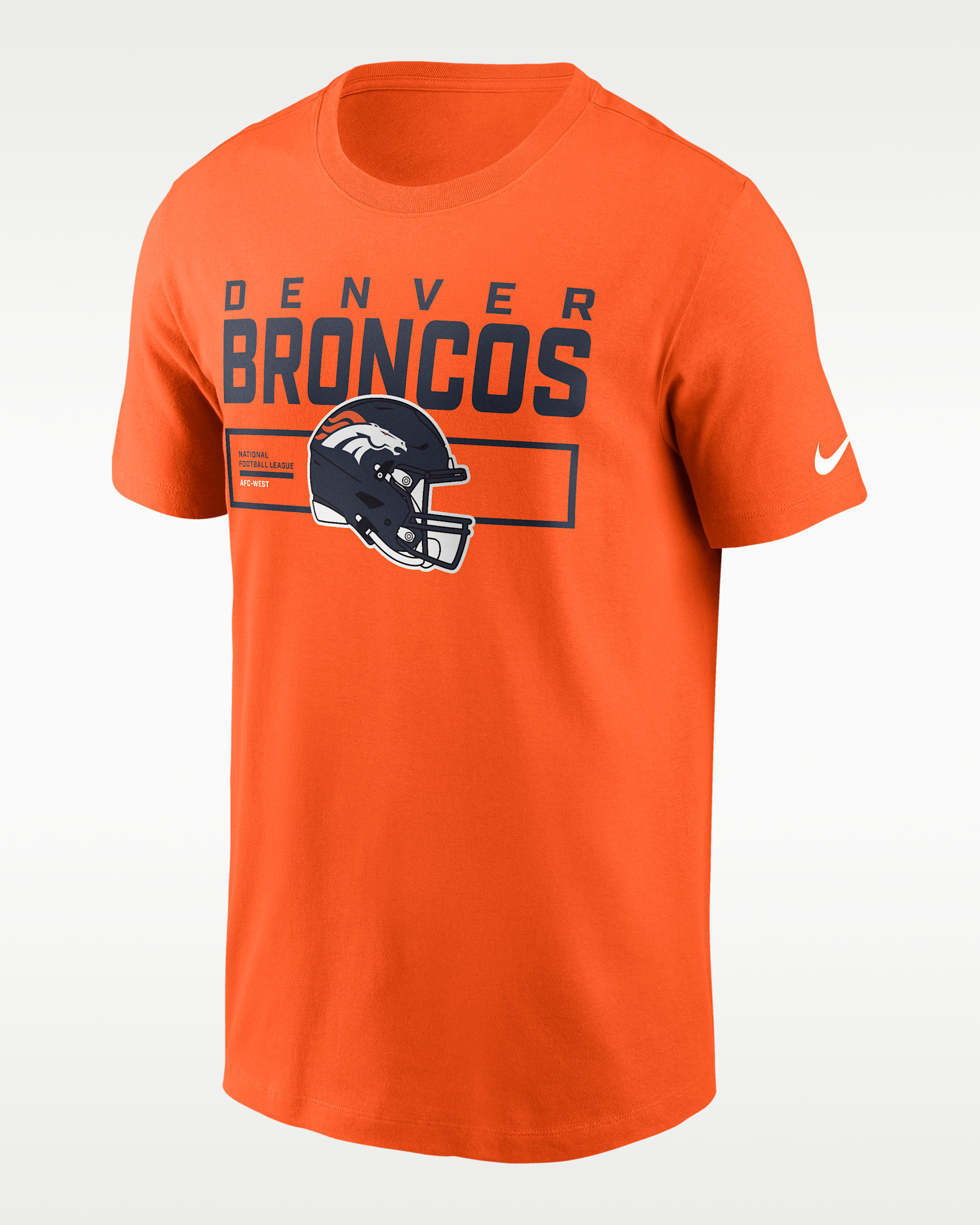 Denver Broncos Helmet Essential Men's Nike NFL T-Shirt - Orange