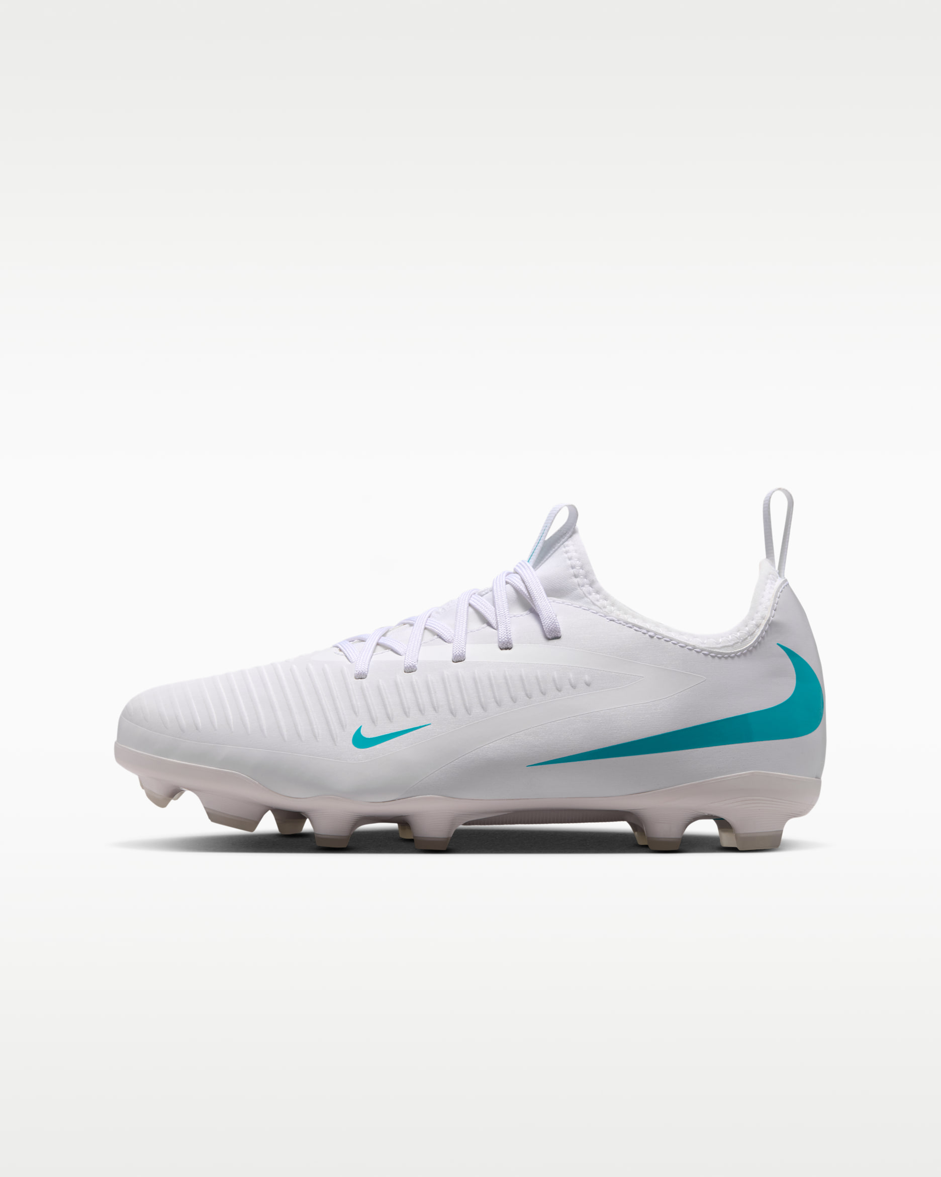 Nike Jr. Phantom 6 Low Academy Big Kids' Multi-Ground Soccer Cleats - White/White/Dusty Cactus
