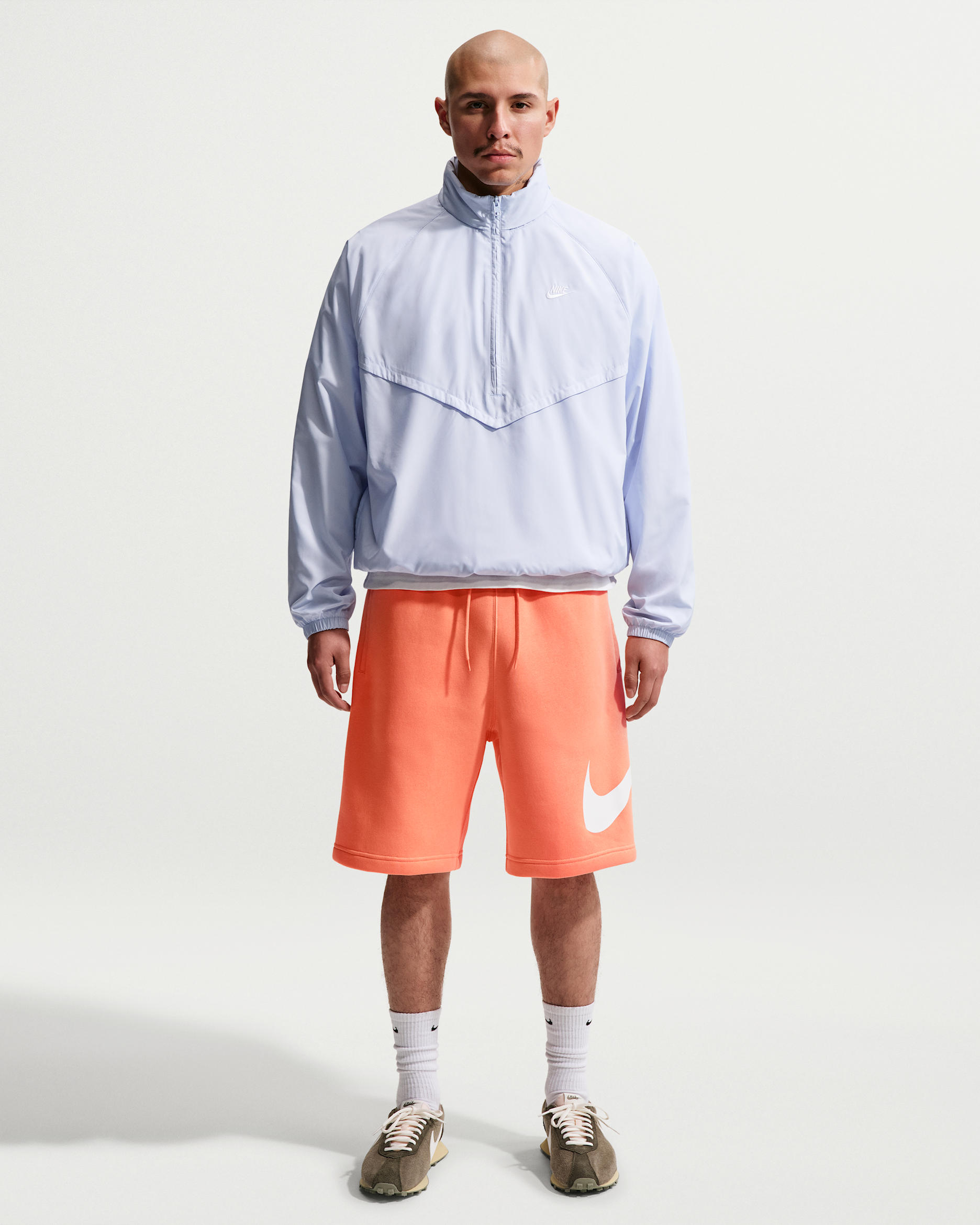 Nike Club Men's Fleece Shorts - Orange Frost/Orange Frost/White