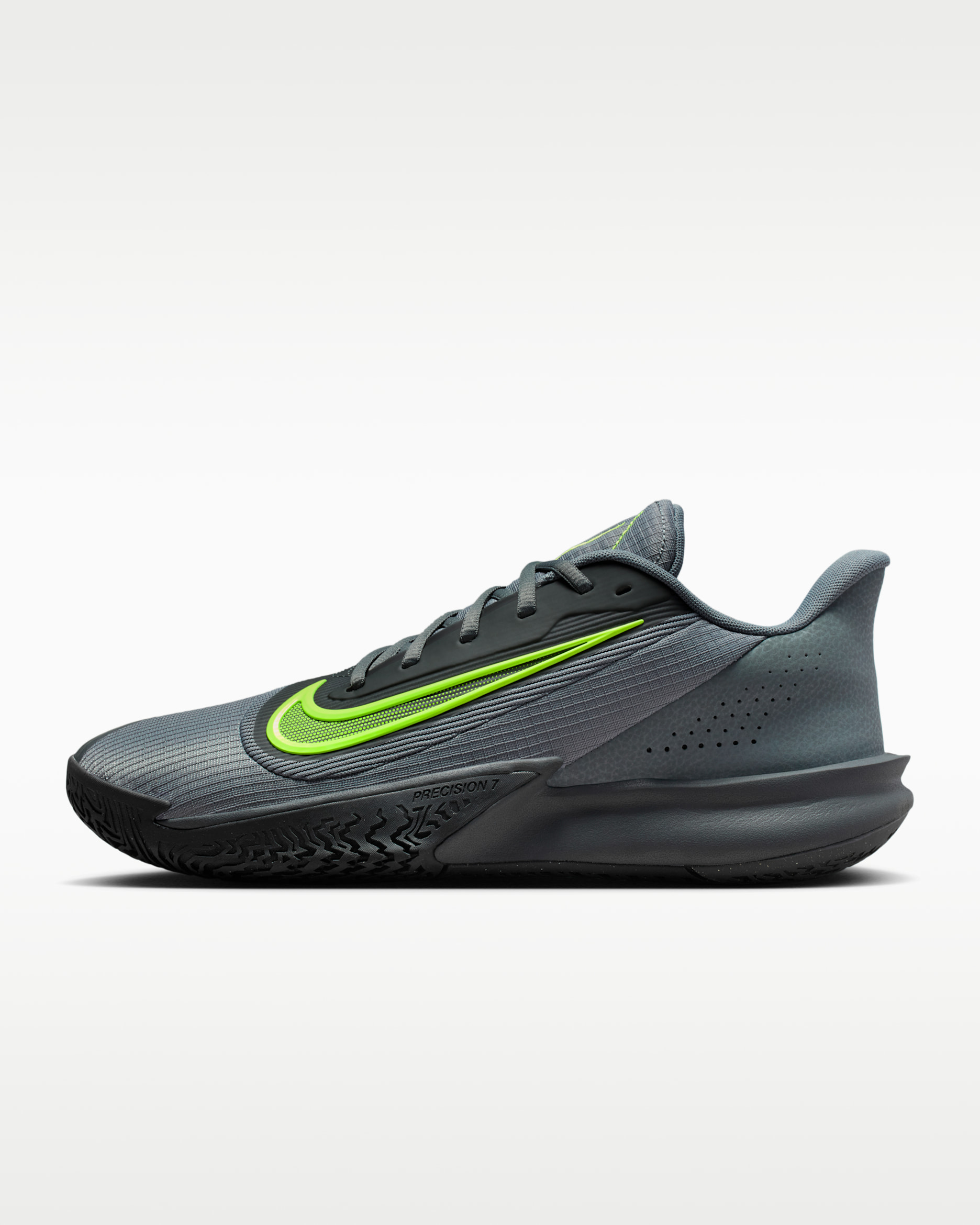 รองเท้าบาสเก็ตบอล Nike Precision 7 - Smoke Grey/ดำ/Anthracite/Volt
