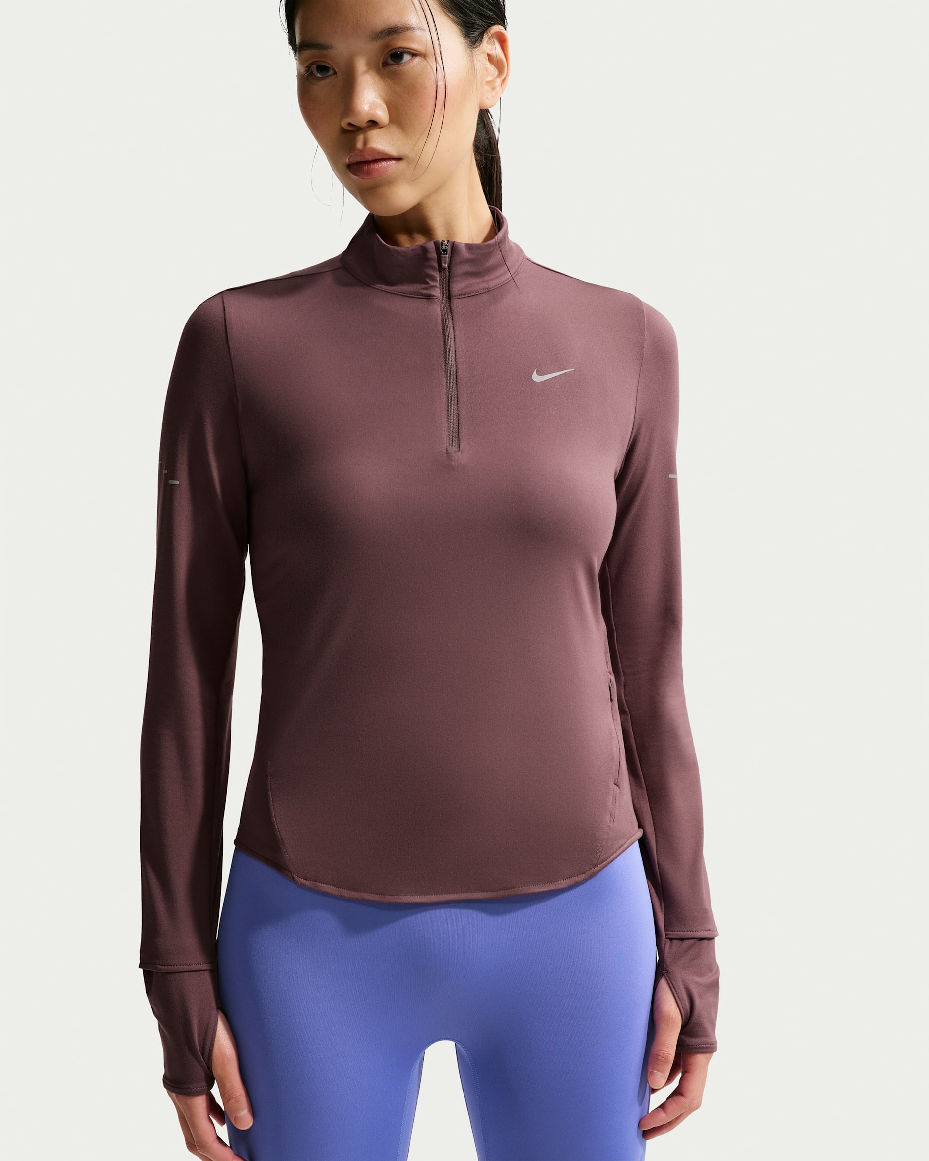 Playera de correr Dri-FIT UV de cierre de 1/4 para mujer Nike Swift - Tatuaje