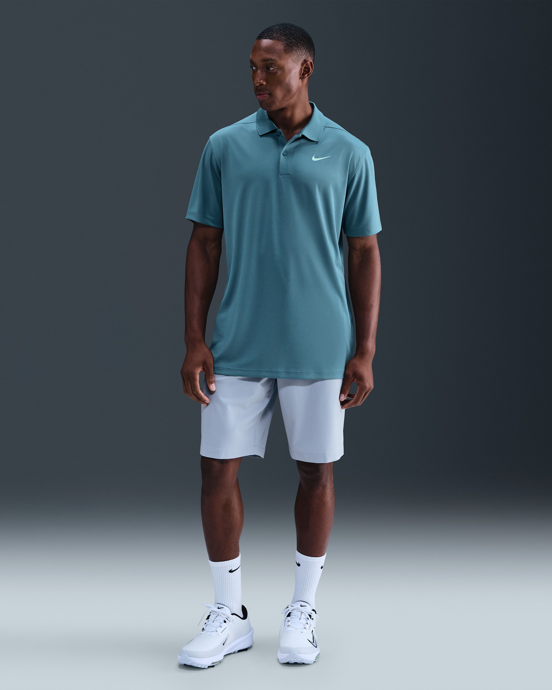 Nike Dri-FIT Victory 男款高爾夫球衫 - Smokey Blue/Mint Foam
