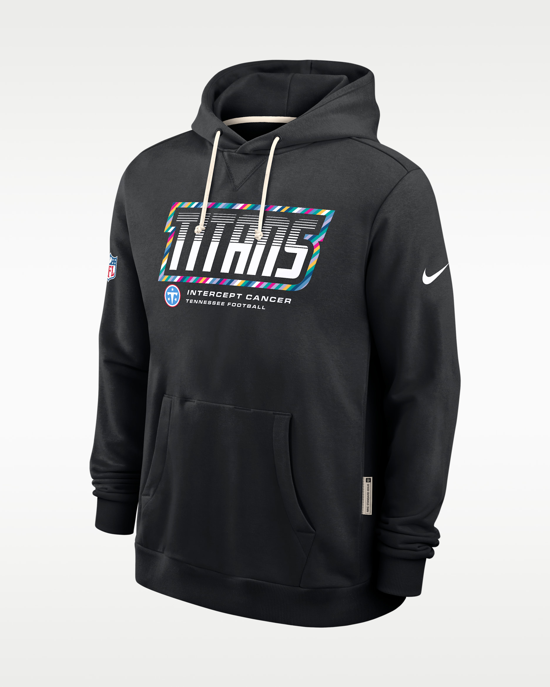 Tennessee Titans Crucial Catch Sideline Standard Issue Men's Nike Dri-FIT NFL Pullover Hoodie - Black