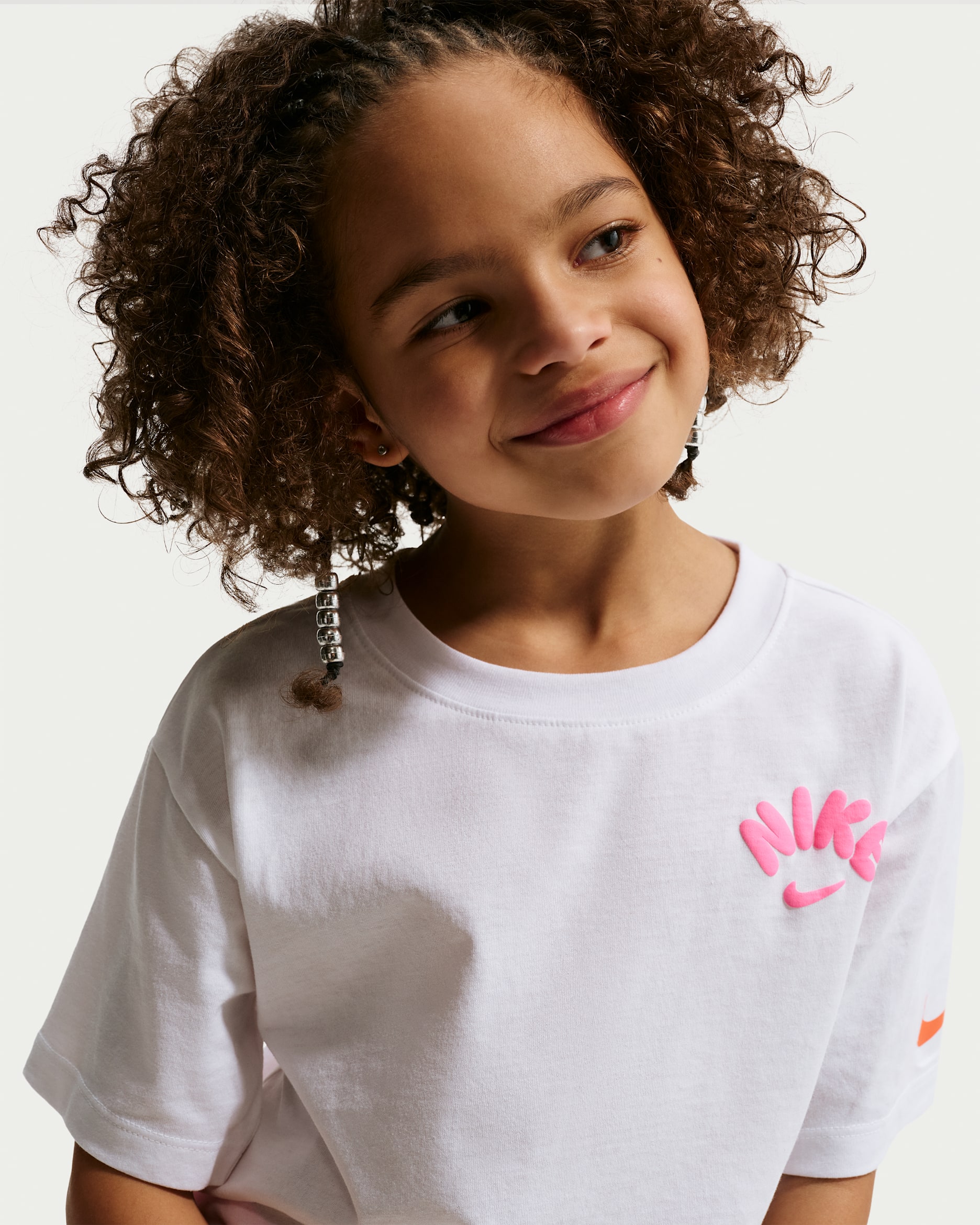 Nike Bold Play Little Kids' Boxy T-Shirt - White