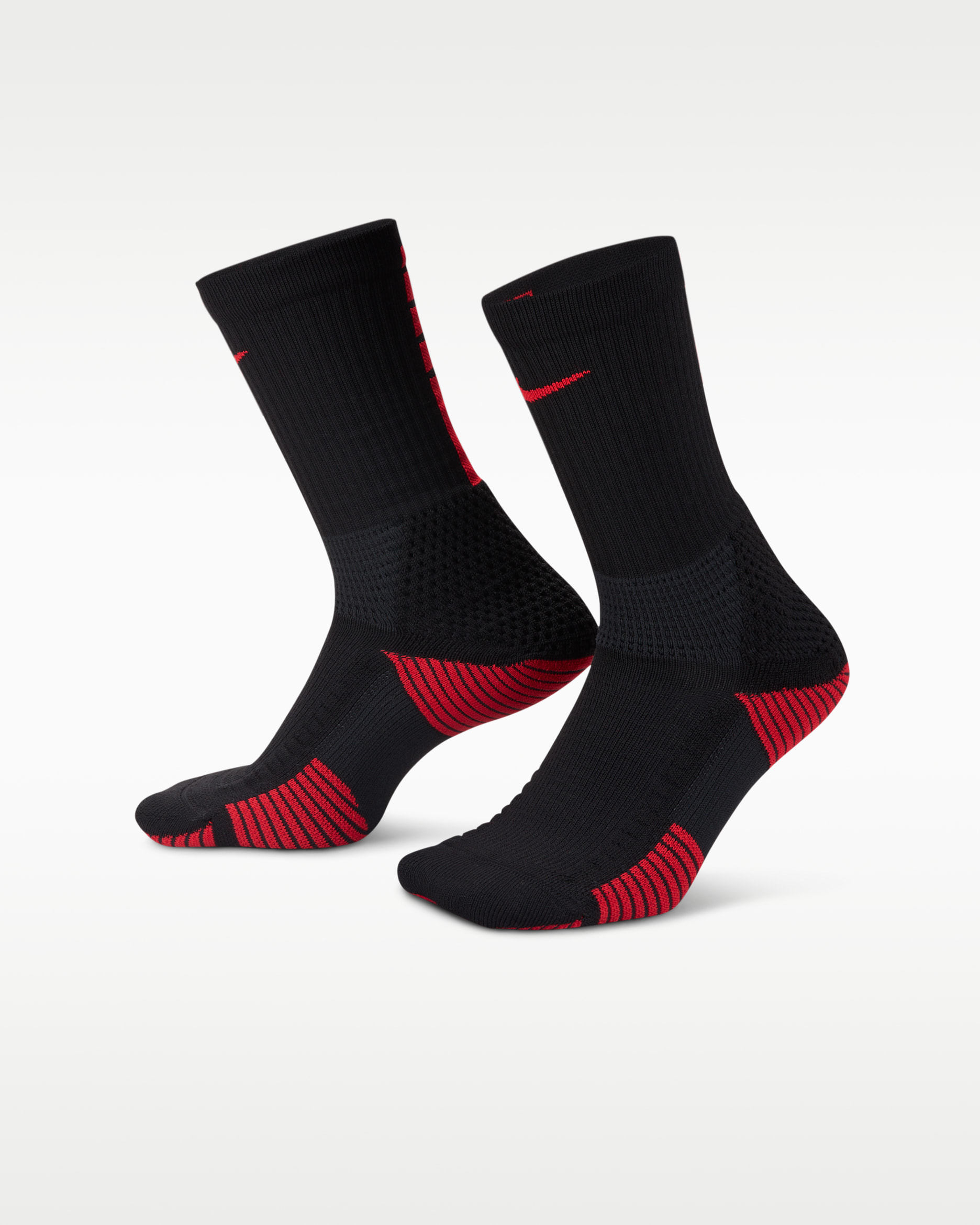 Nike Elite 2.0 Cushioned Crew Socks (1 Pair) - Black/University Red/University Red