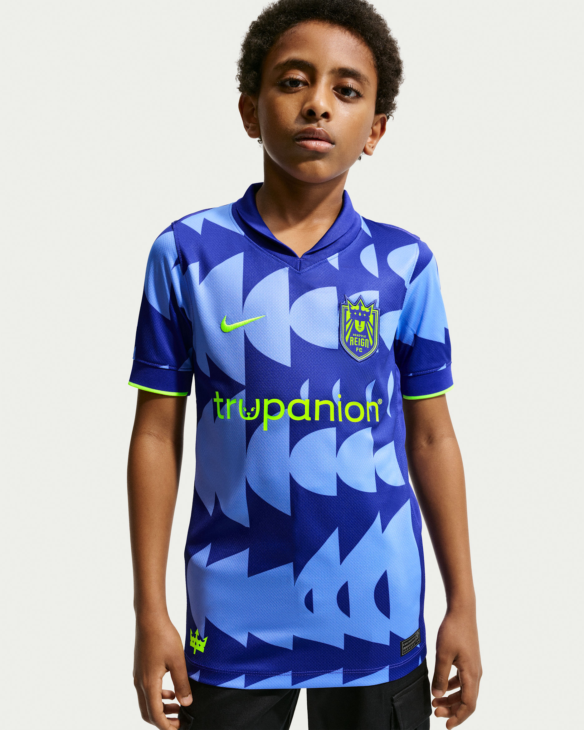 Seattle Reign FC Stadium Away Big Kids' Nike Dri-FIT NWSL Replica Jersey - Royal Pulse