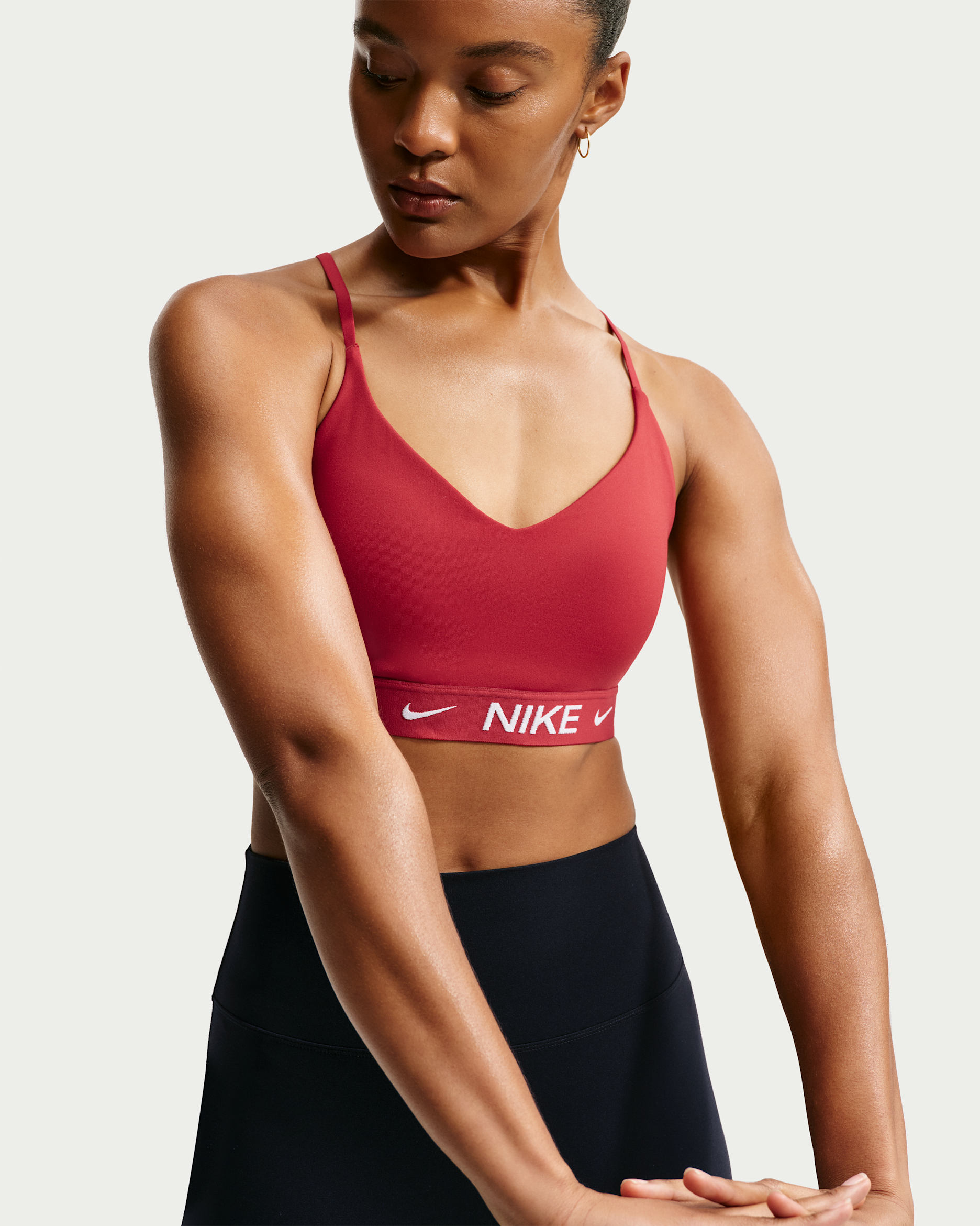 Nike Indy Light Support Women's Padded Adjustable Sports Bra - Tough Red