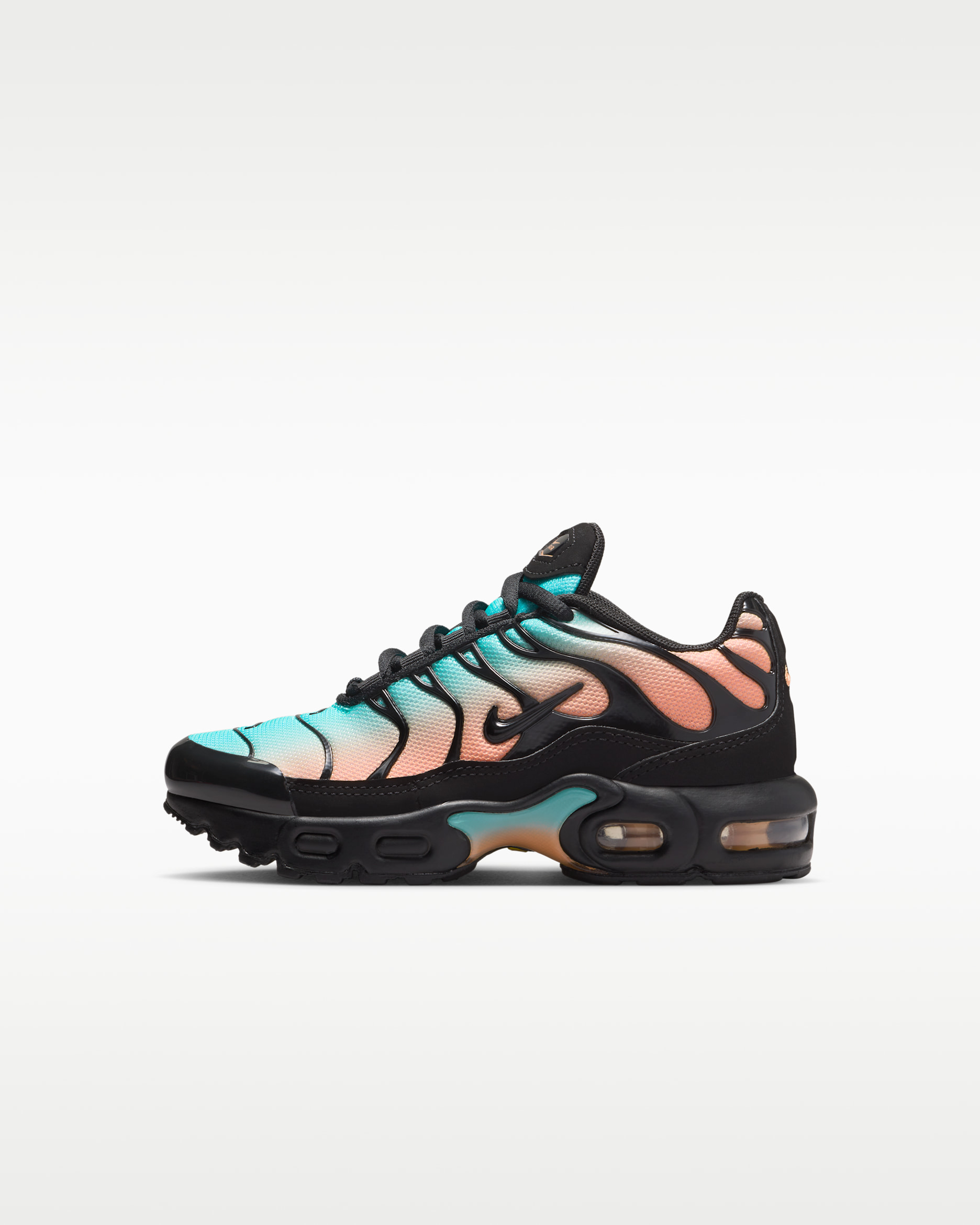 Nike Air Max Plus Little Kids' Shoes - Black/Aurora Green/Orange Pulse/Black