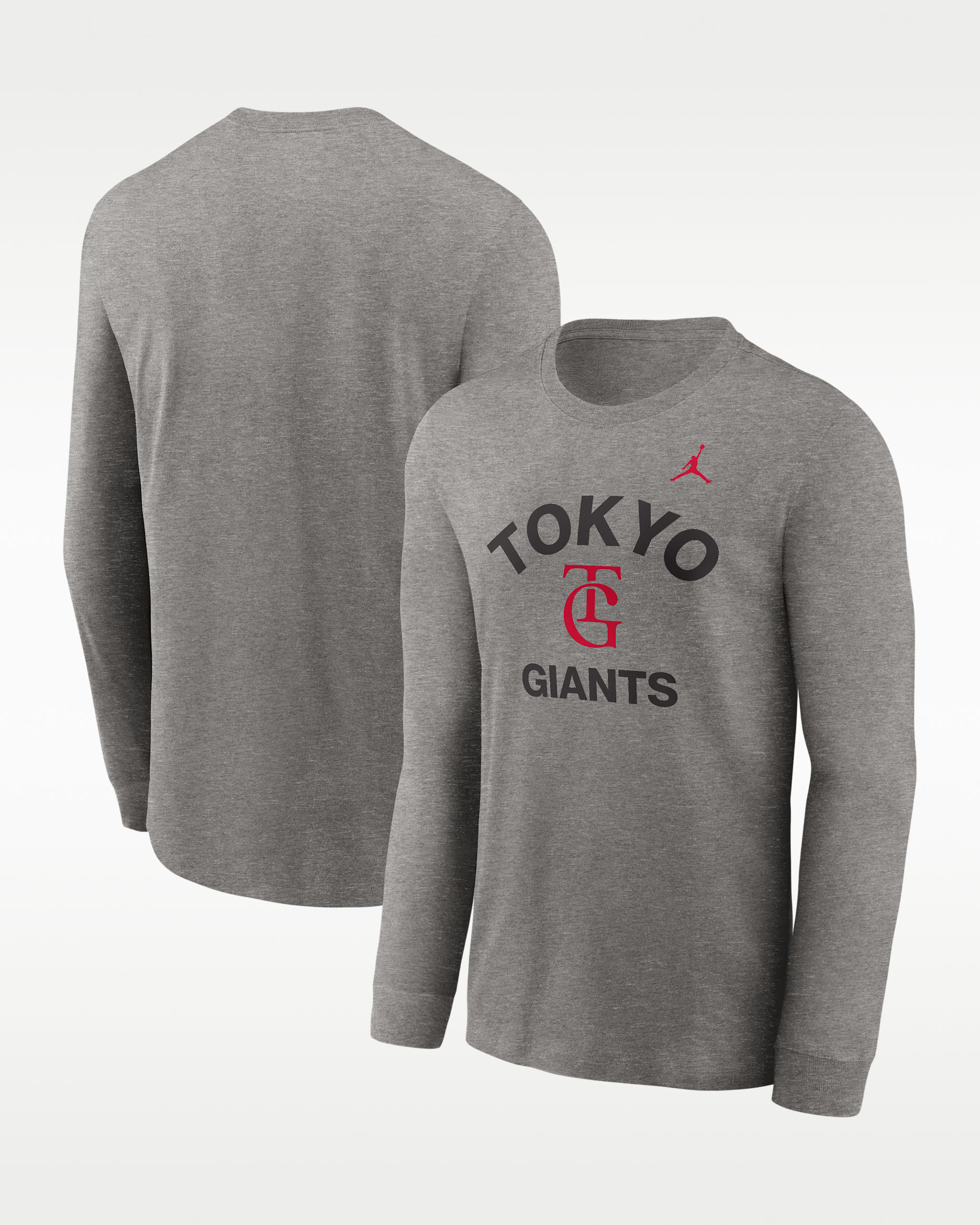 Tokyo Yomiuri Giants x Jordan Exclusive Collection Men's Long-Sleeve T-Shirt - Dark Grey Heather