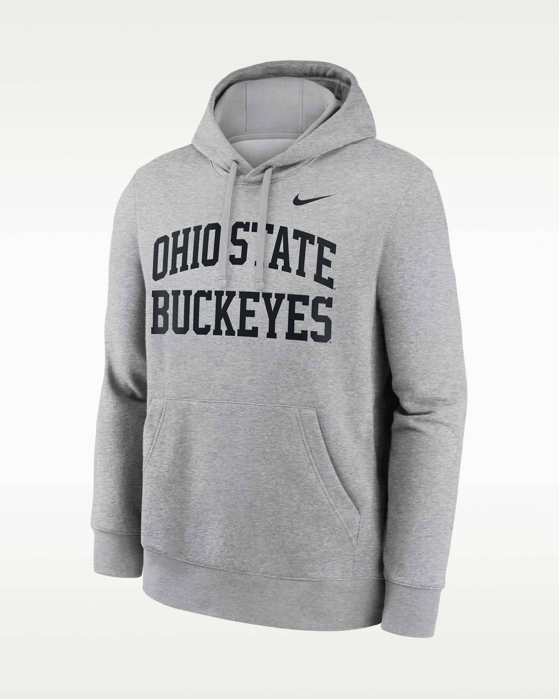 Ohio State Primetime Arched Club Men's Nike College Pullover Hoodie - Grey Heather