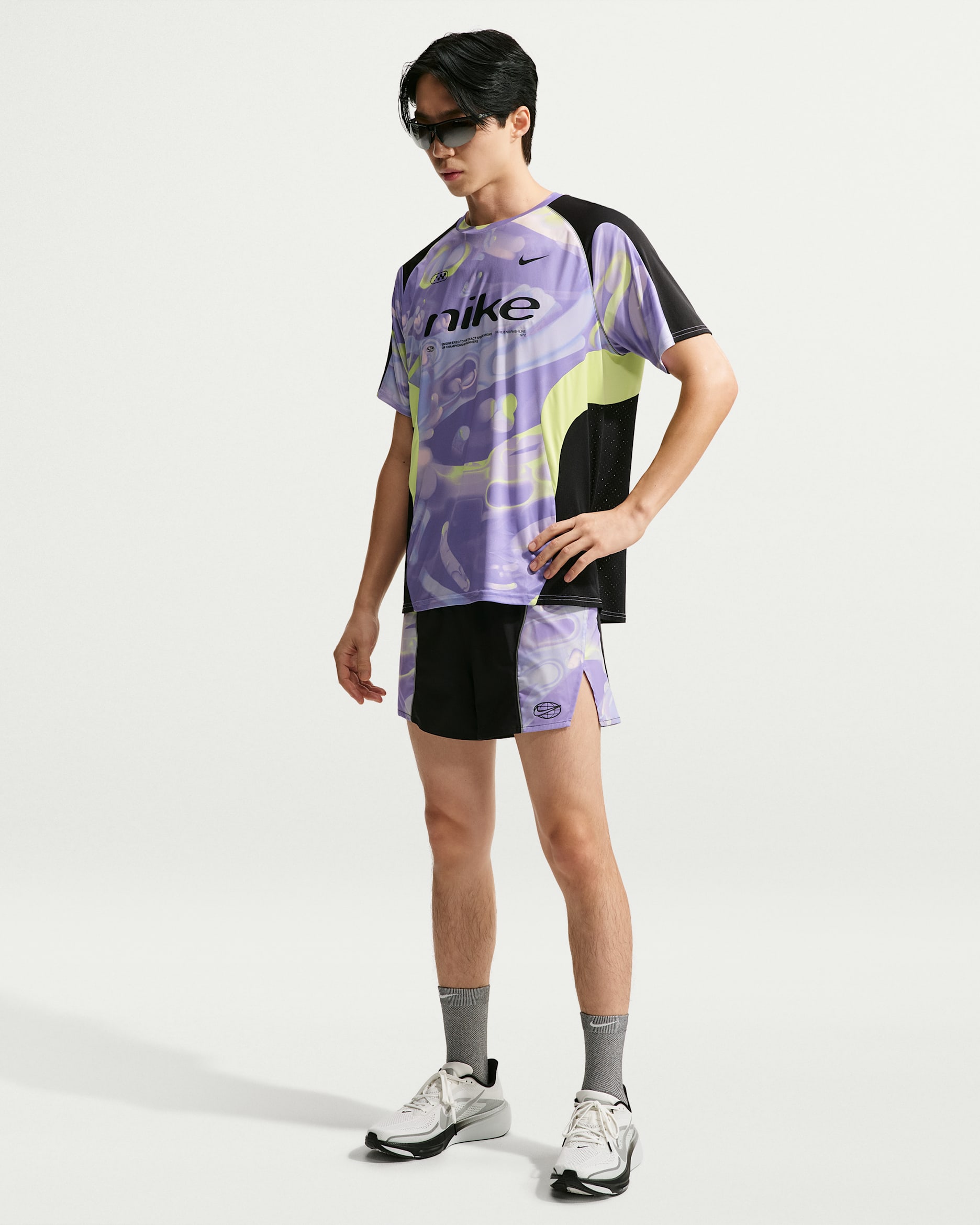 Nike Men's Dri-FIT 10cm (approx.) Brief-Lined Running Shorts - Space Purple/Black/Black