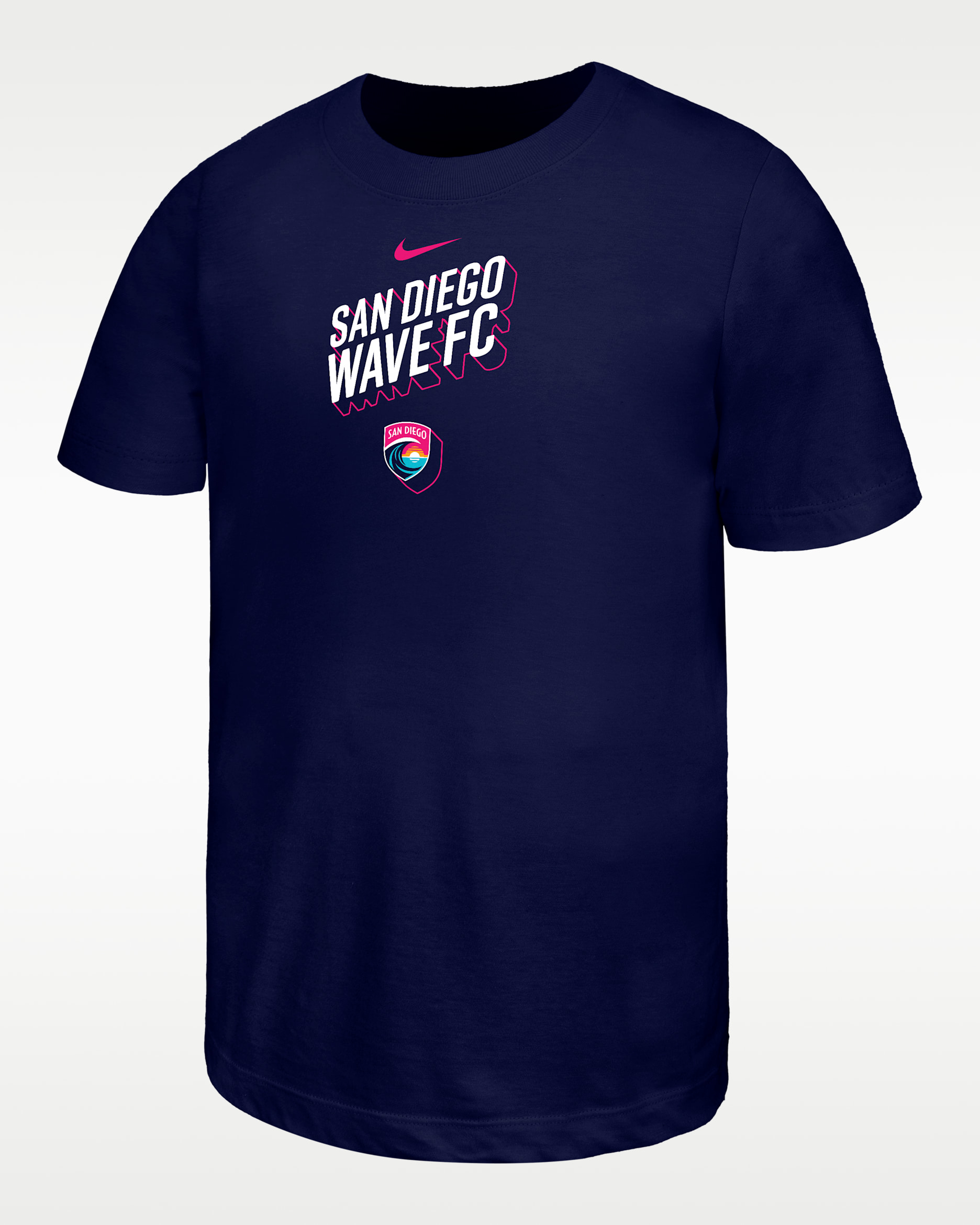 San Diego Wave Big Kids' Nike Cotton T-Shirt - Blue Void/Pink