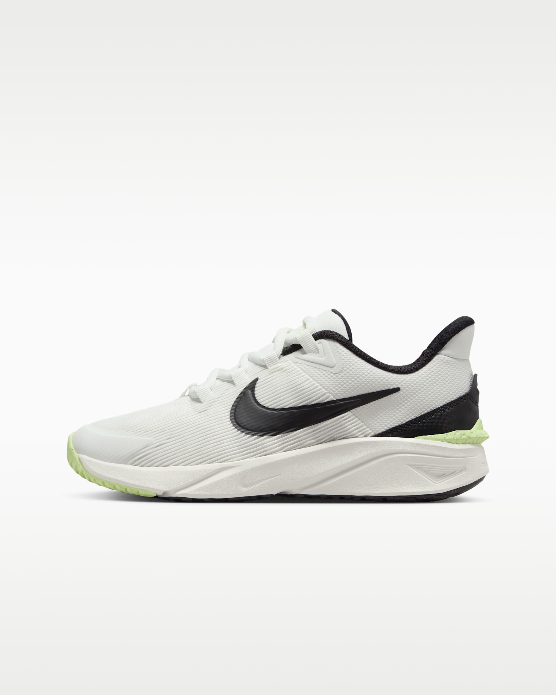 รองเท้าวิ่งโร้ดรันนิ่งเด็กโต Nike Star Runner 4 - Summit White/Barely Volt/ขาว/ดำ