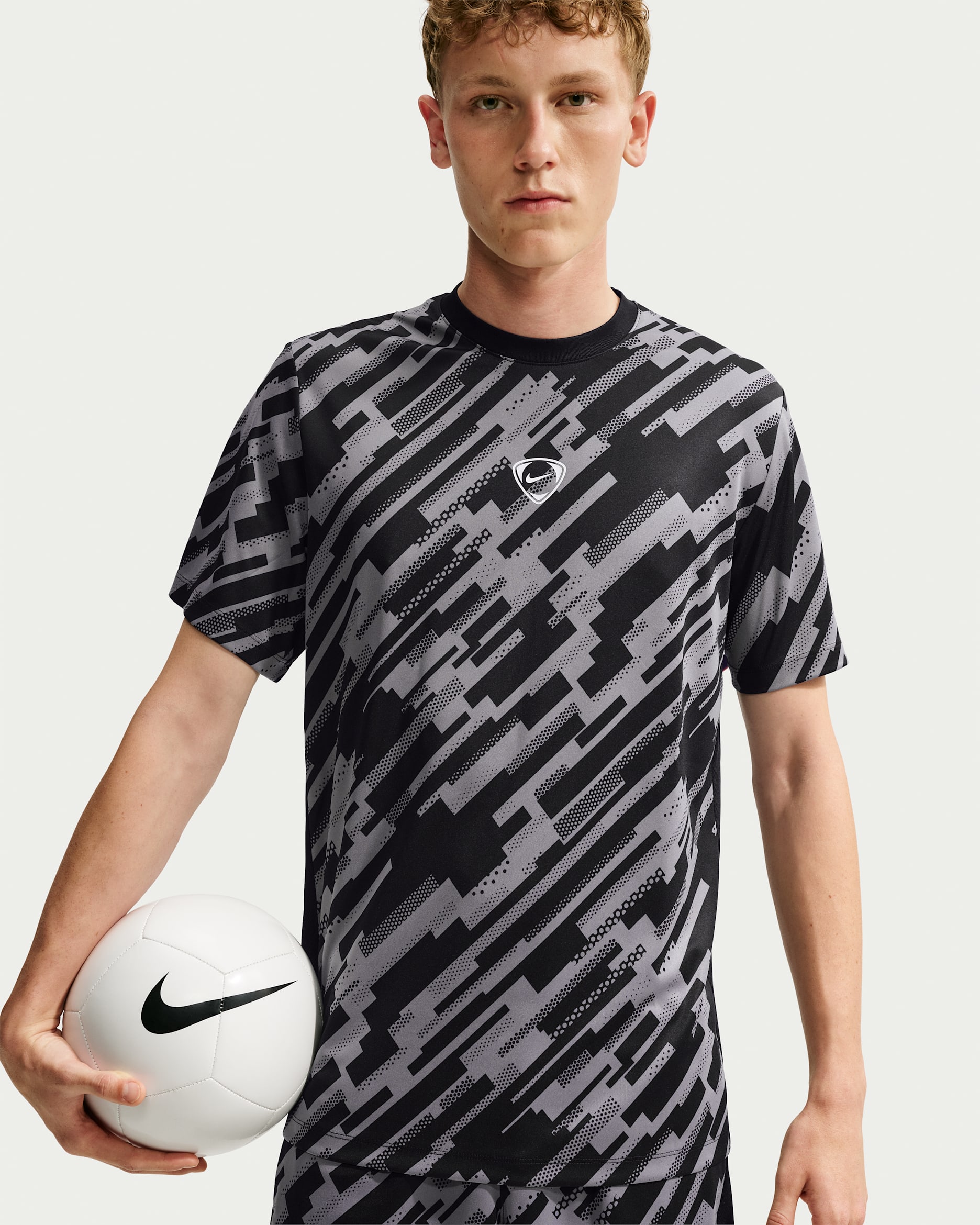 Nike Academy+ Men's Dri-FIT Football Short-Sleeve Top - Black/Cool Grey/White