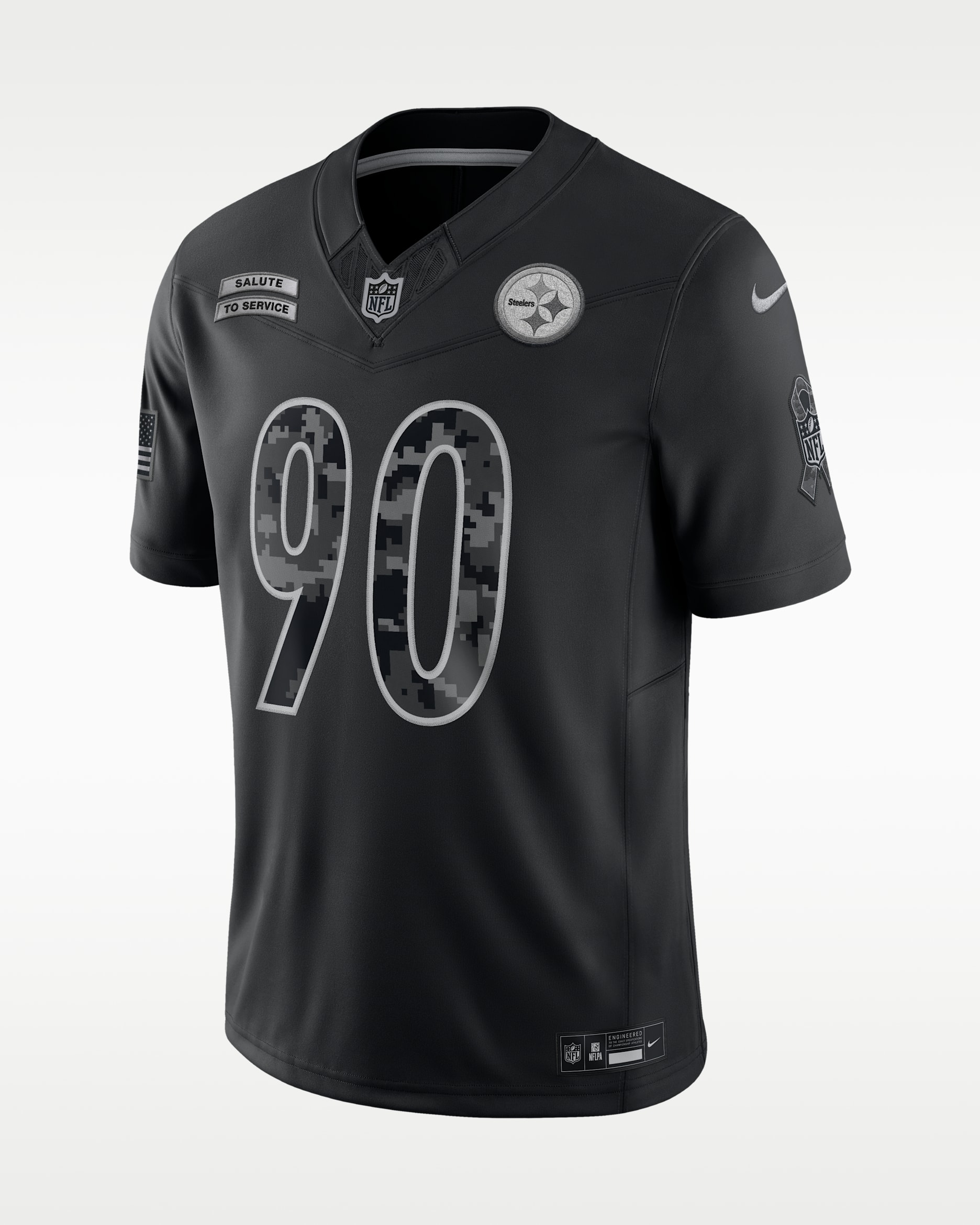 T.J. Watt Pittsburgh Steelers Salute to Service Men's Nike Dri-FIT NFL Limited Jersey - Black