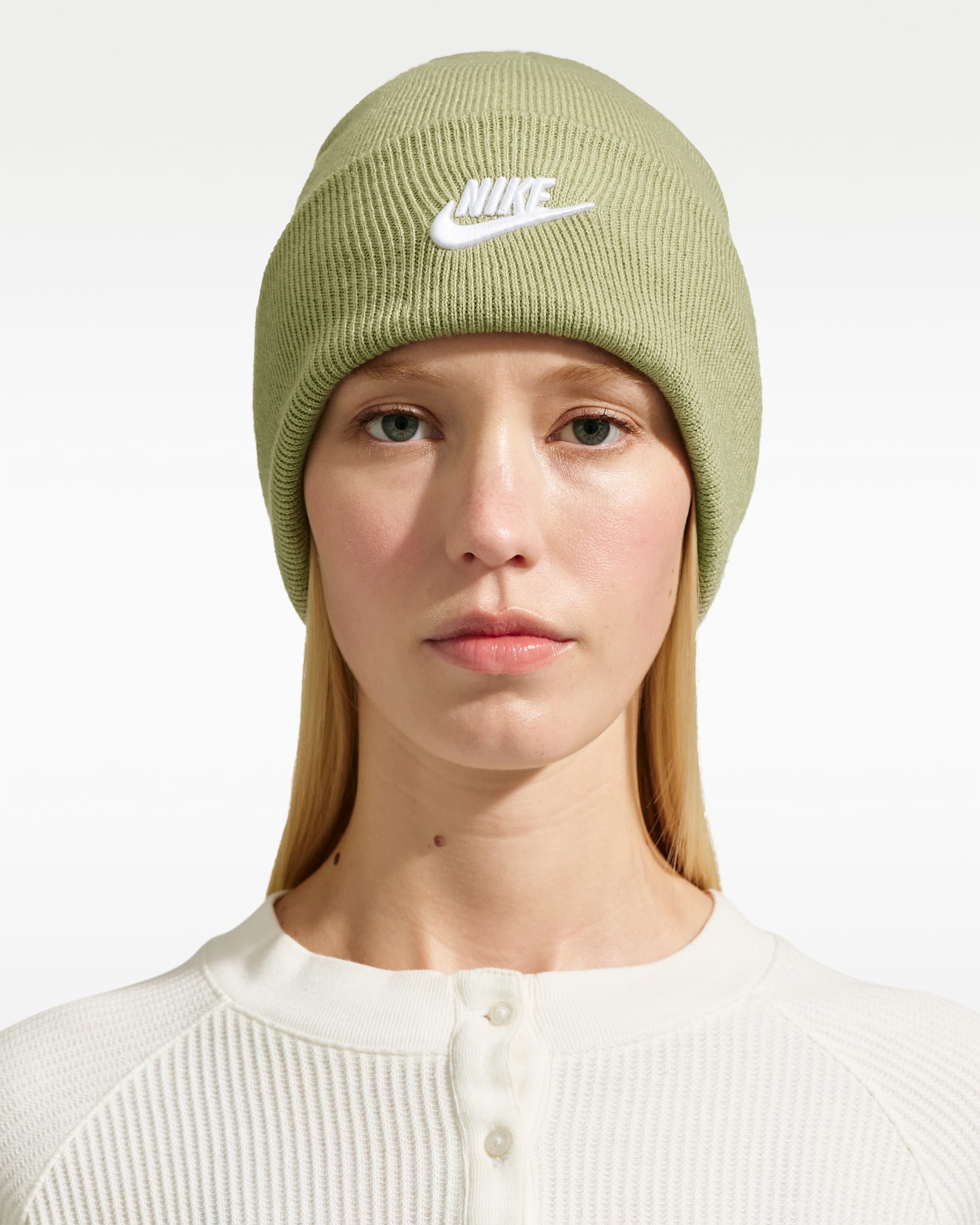 Nike Peak Futura Beanie - Dusty Olive/White