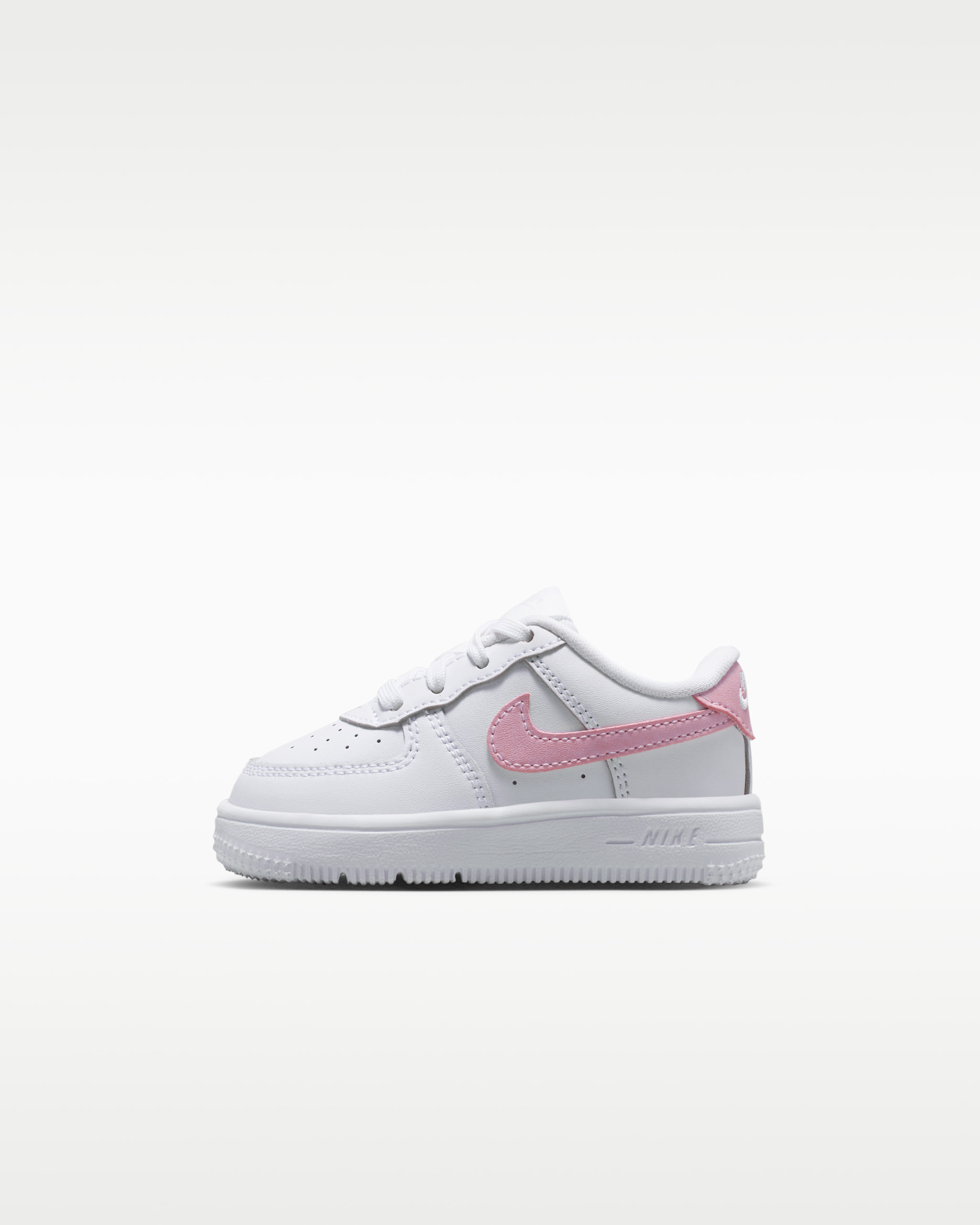 Nike Force 1 Low Baby/Toddler Shoes - White/White/Medium Soft Pink