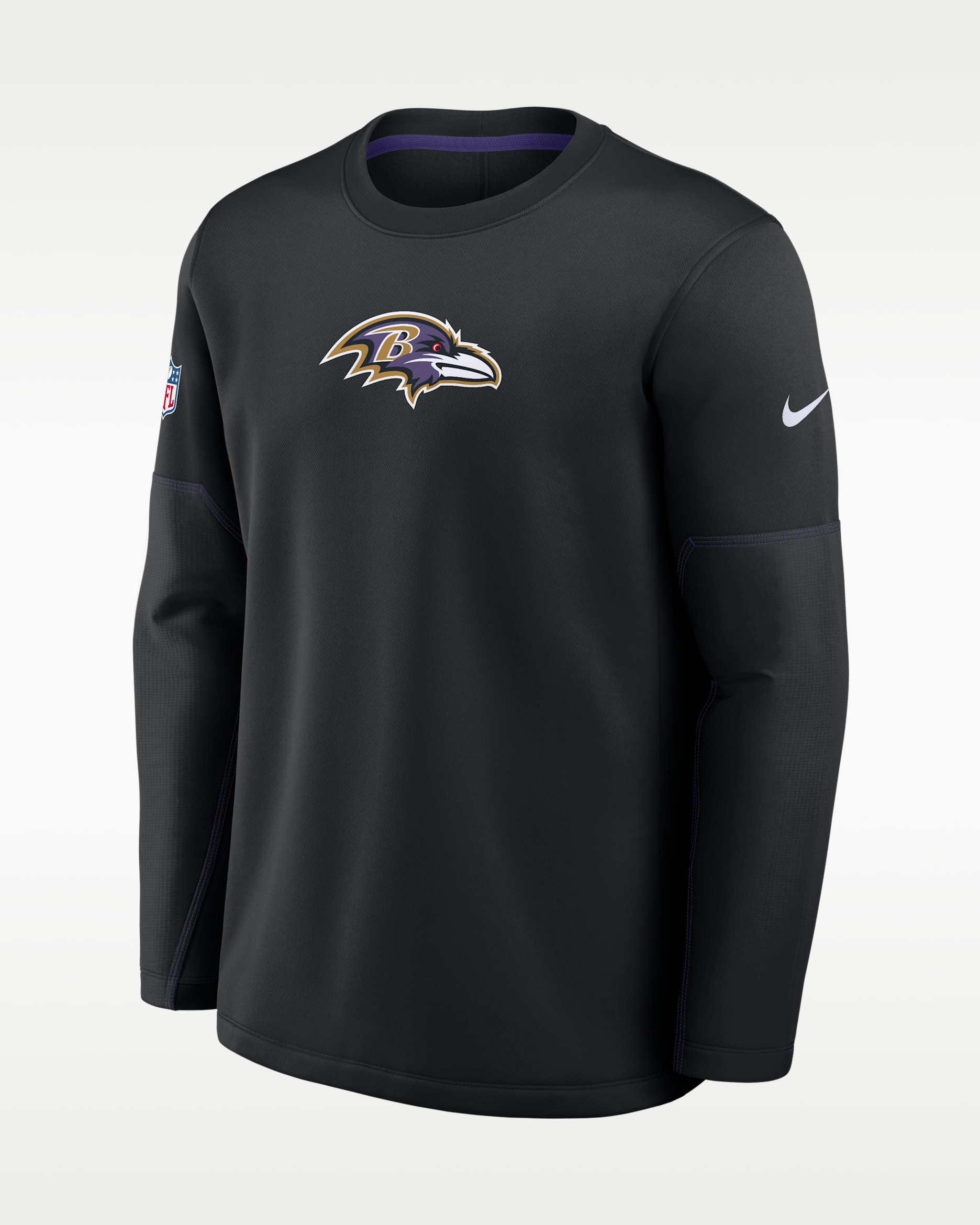 Baltimore Ravens Sideline Coaches Men's Nike Therma-FIT NFL Long-Sleeve T-Shirt - Black