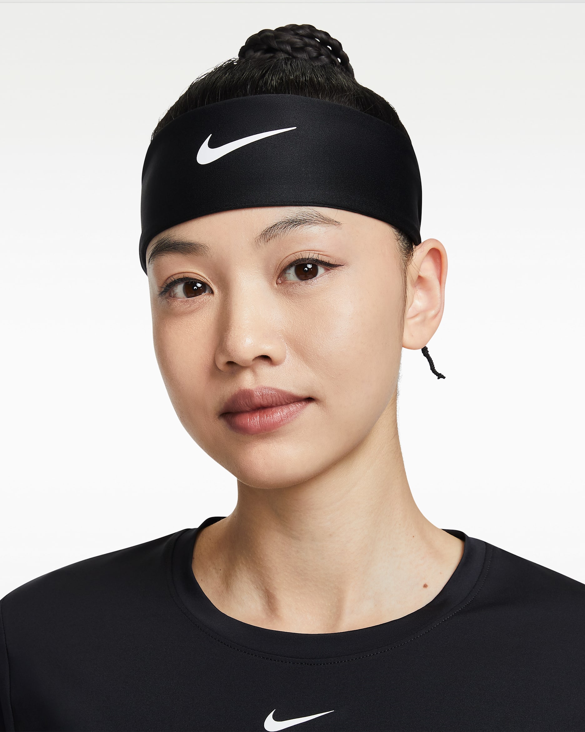 Banda para la cabeza Dri-FIT clásica Nike Fury - Negro/Blanco